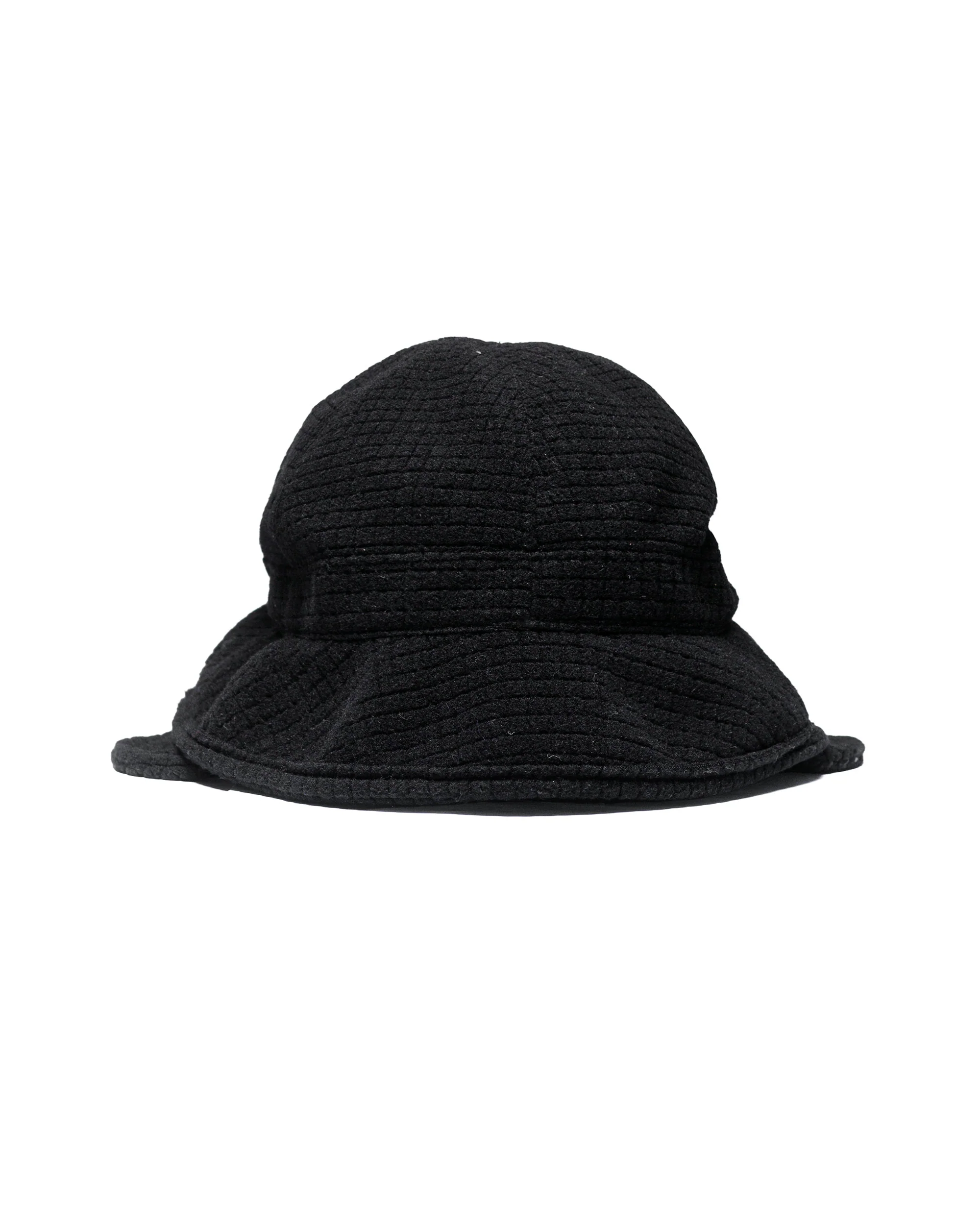 Found Feather Winter Safari Hat Quilted Polar Fleece Black
