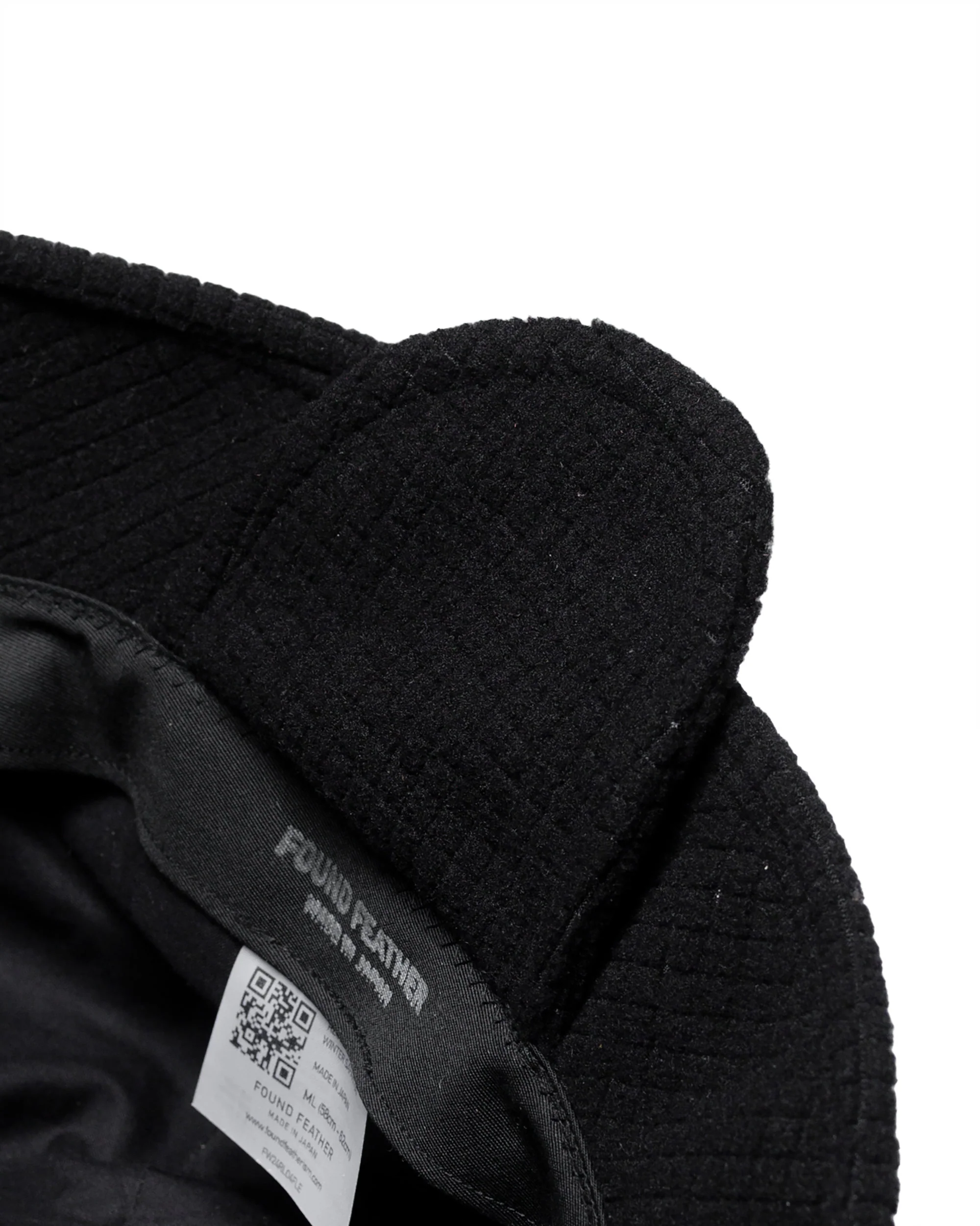 Found Feather Winter Safari Hat Quilted Polar Fleece Black - Image 3