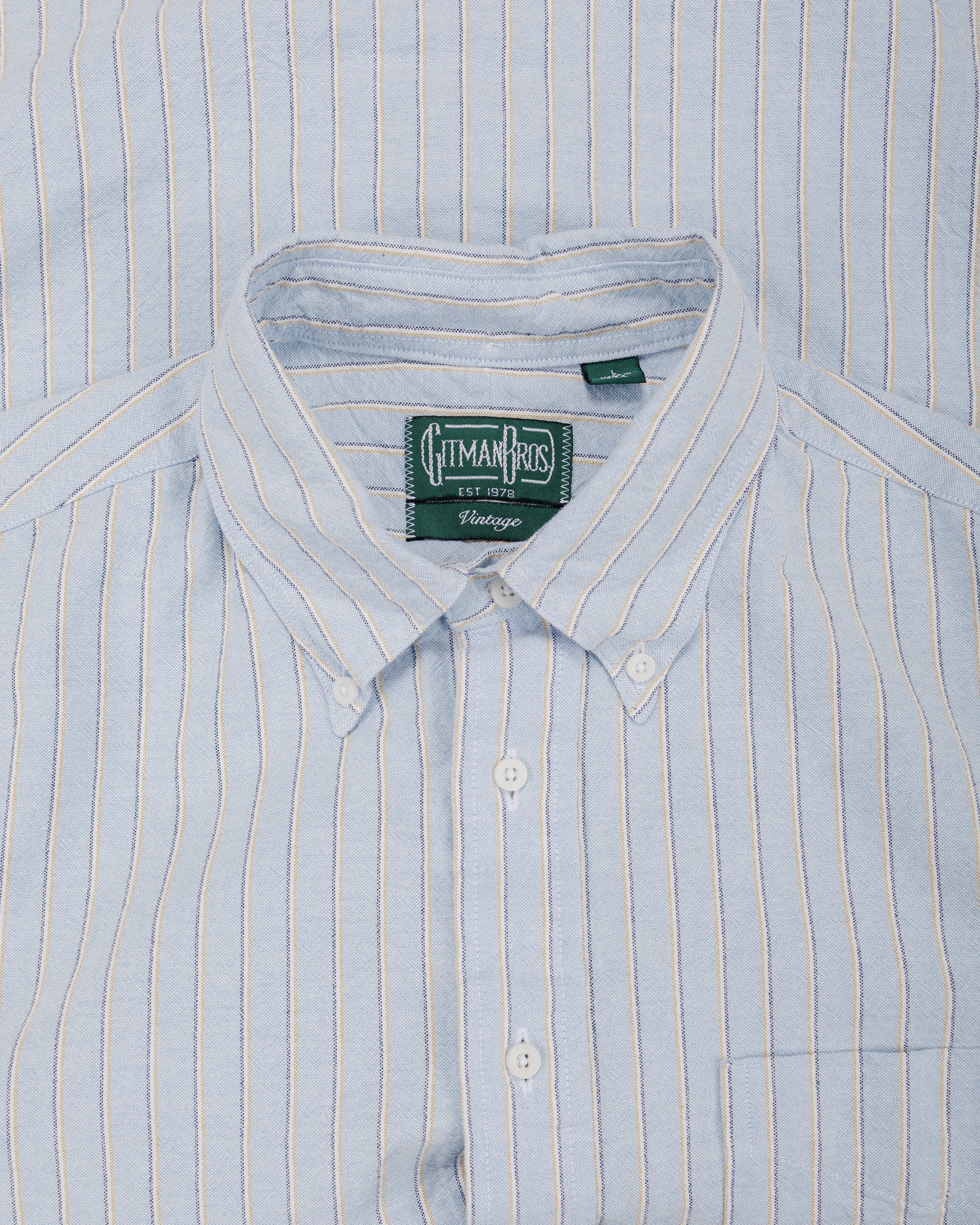 Gitman Vintage Bros. Blue Japanese Striped Oxford - Image 4