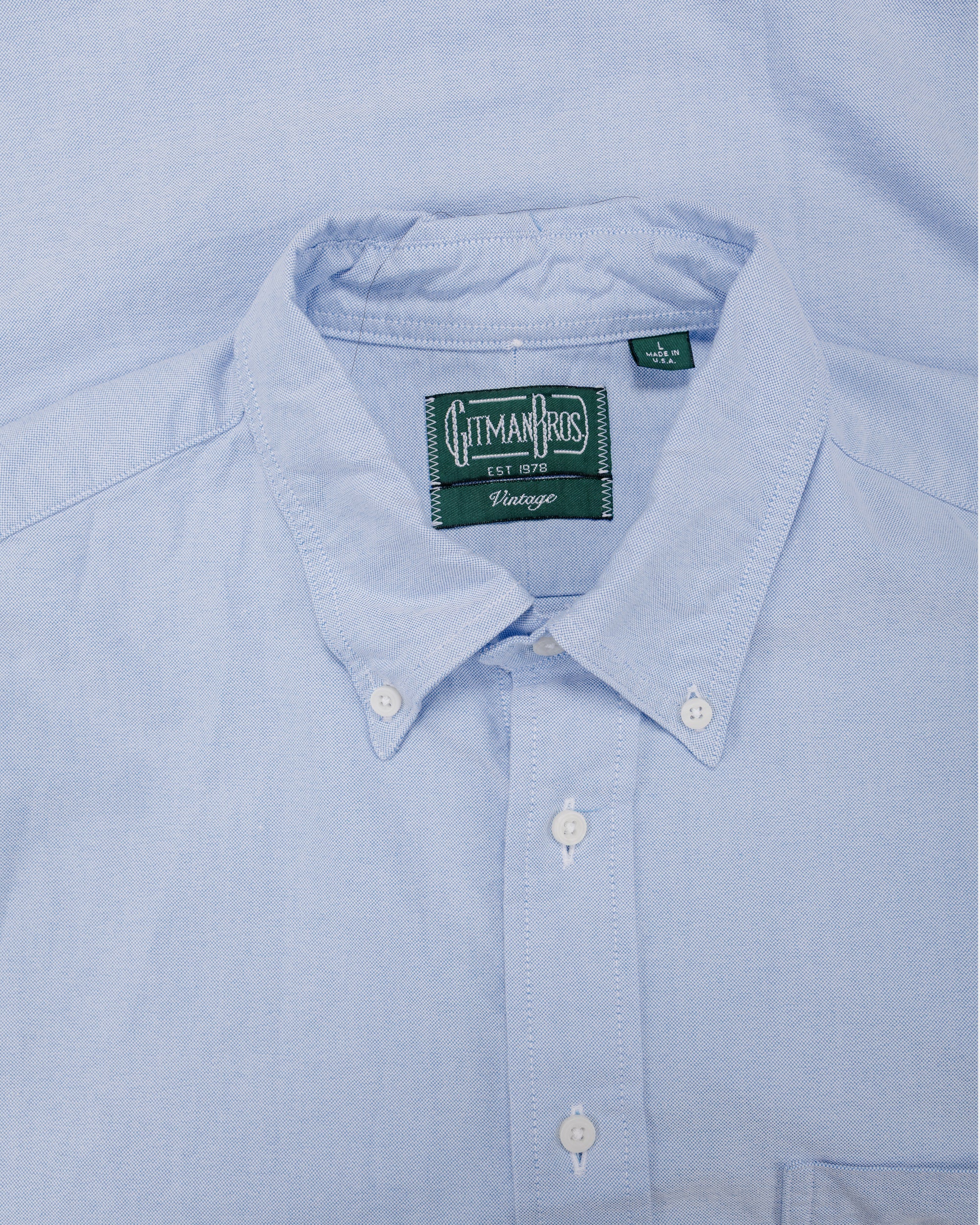 Gitman Vintage Bros. Blue Oxford Long Sleeve - Image 4