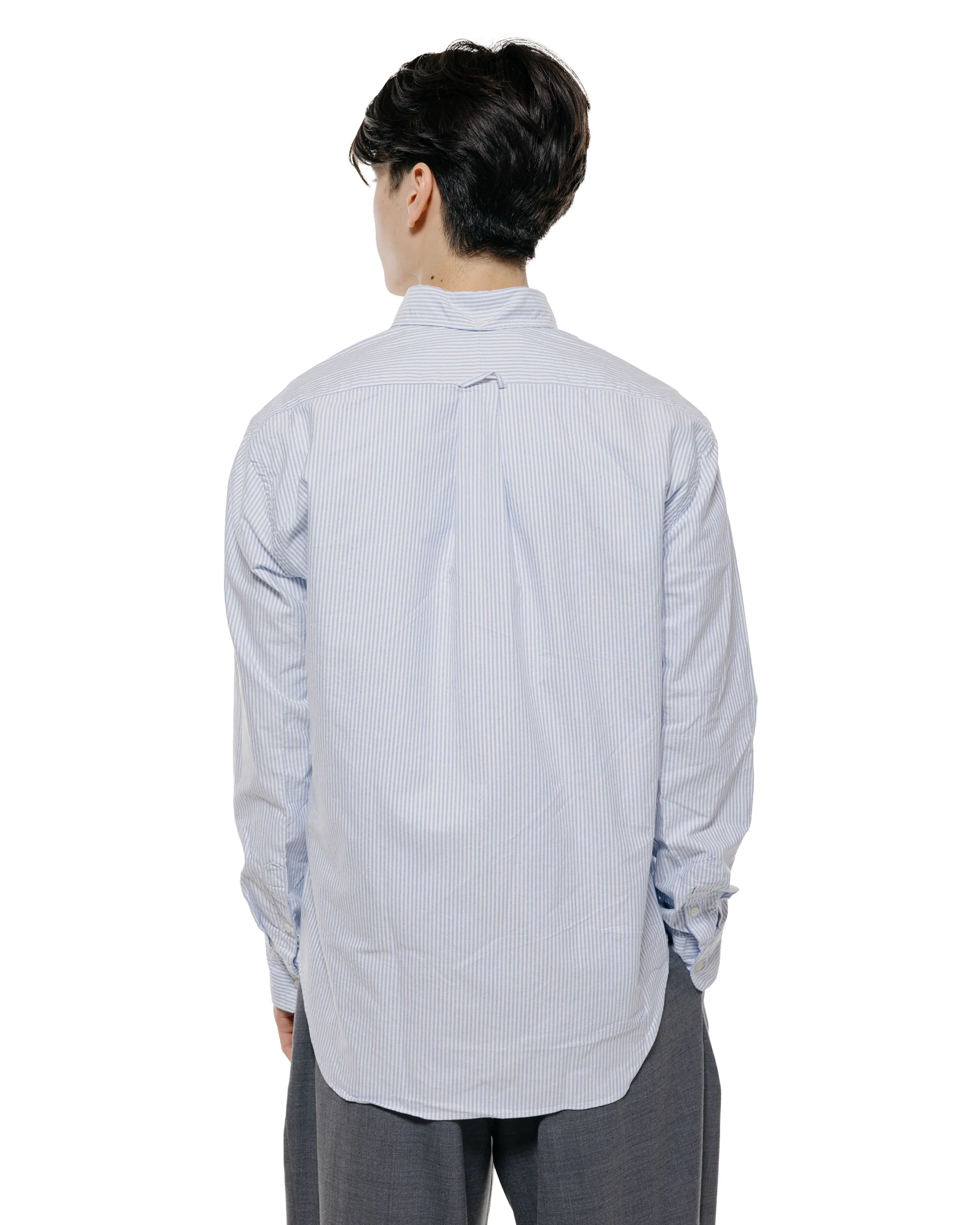 Gitman Vintage Bros. Blue Stripe Oxford Long Sleeve - Image 3