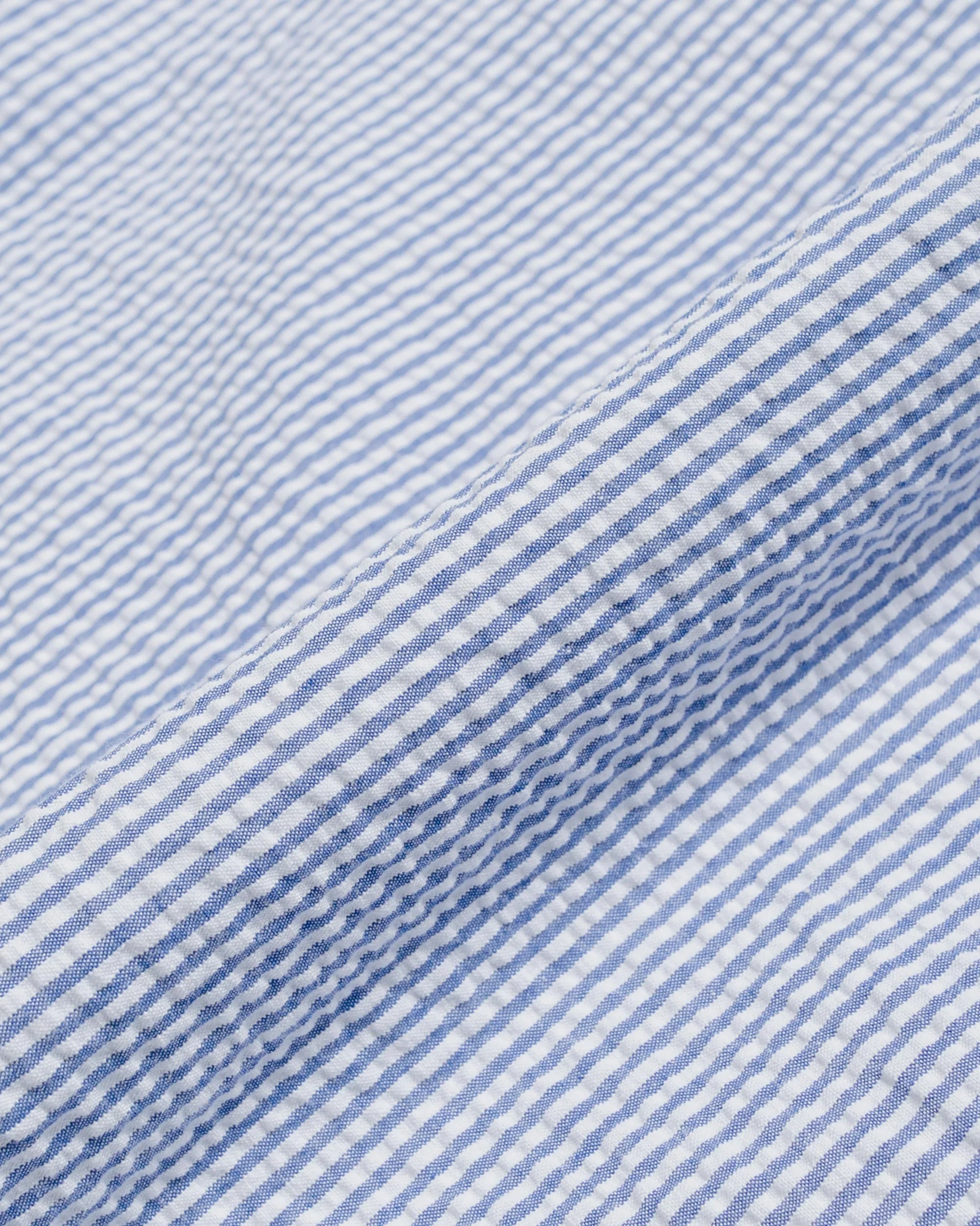 Gitman Vintage Bros. Blue Stripe Seersucker Short Sleeve Shirt - Image 5