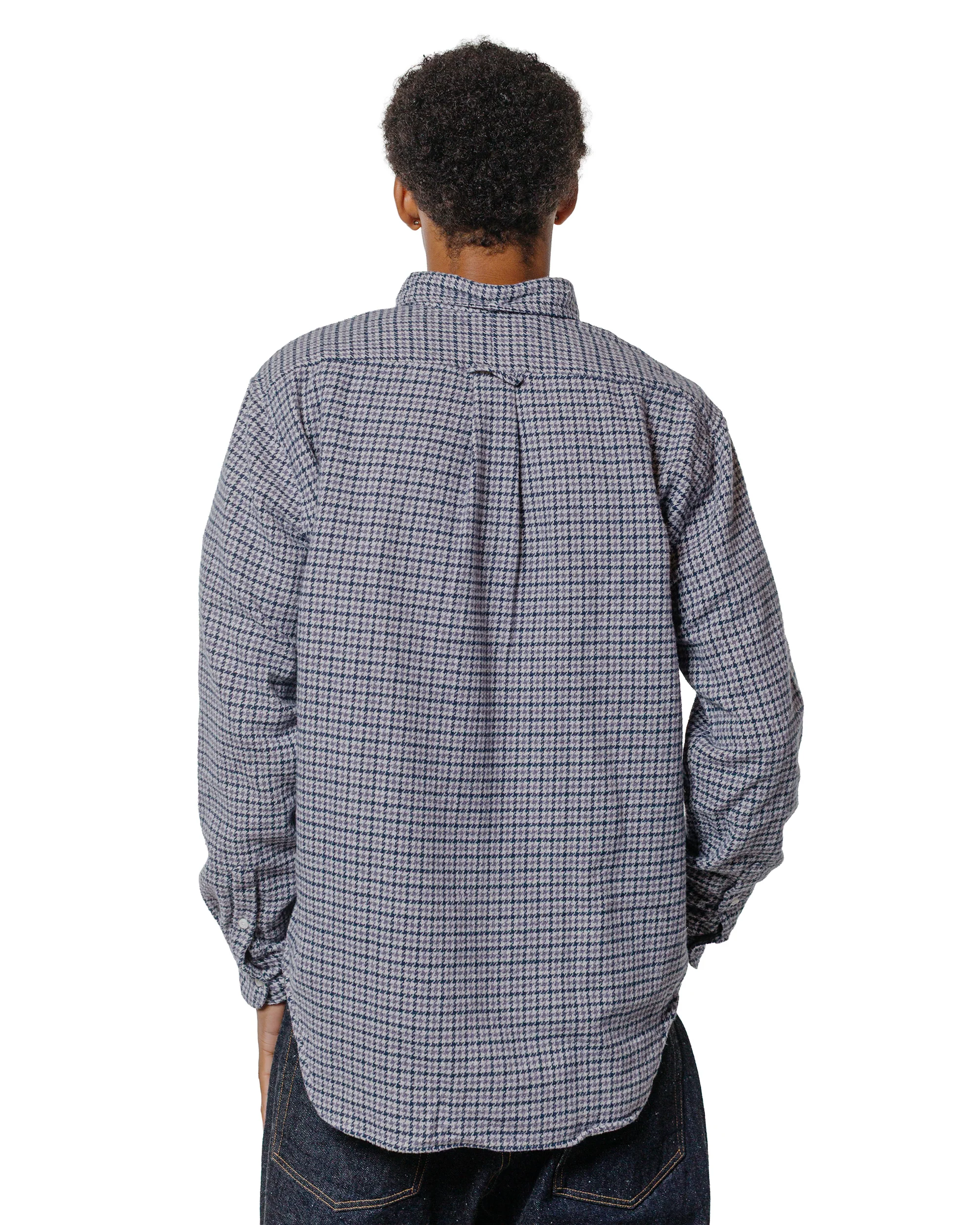 Gitman Vintage Bros. Grey Houndstooth Check Shirt - Image 3