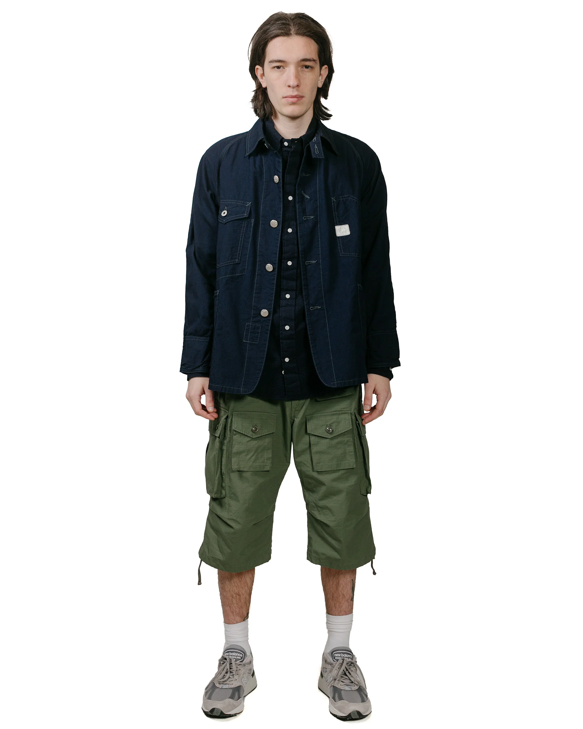 Gitman Vintage Bros. Navy Overdye Seersucker Shirt - Image 4