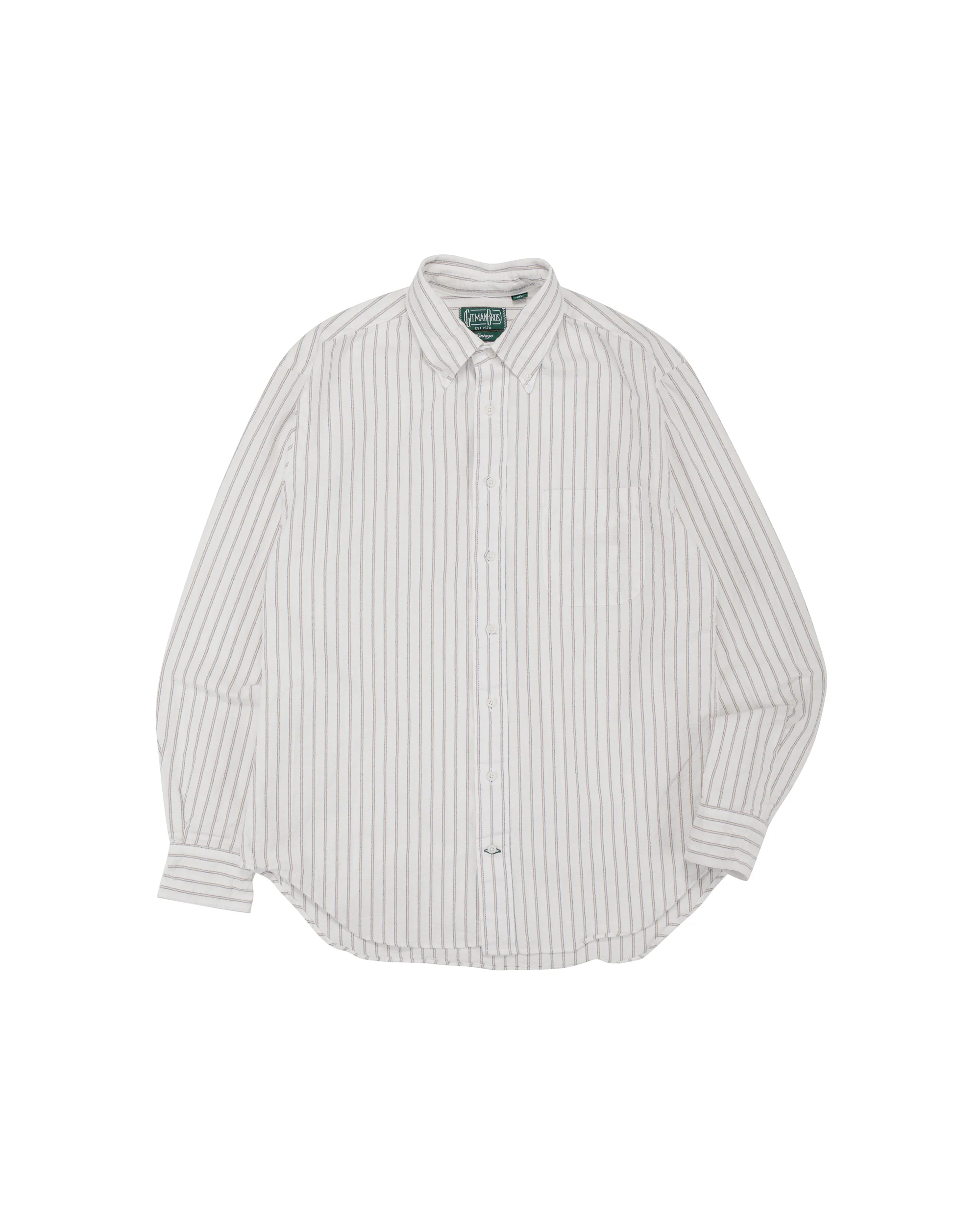 Gitman Vintage Bros. White Japanese Striped Oxford