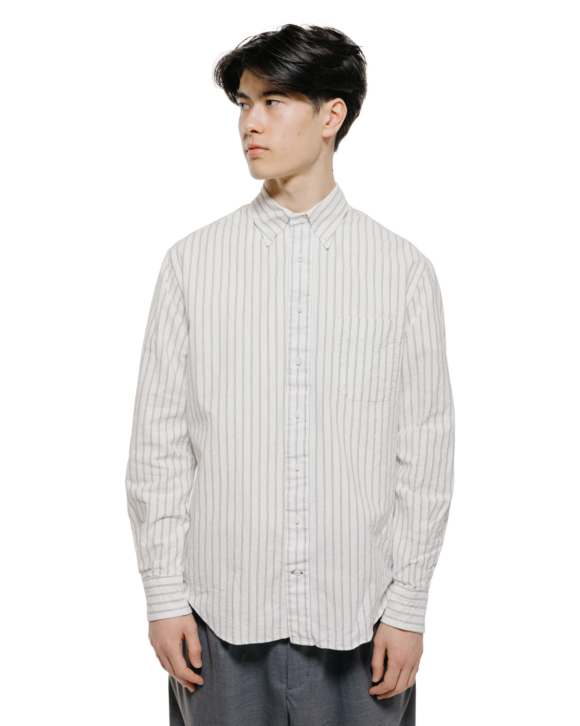 Gitman Vintage Bros. White Japanese Striped Oxford - Image 2