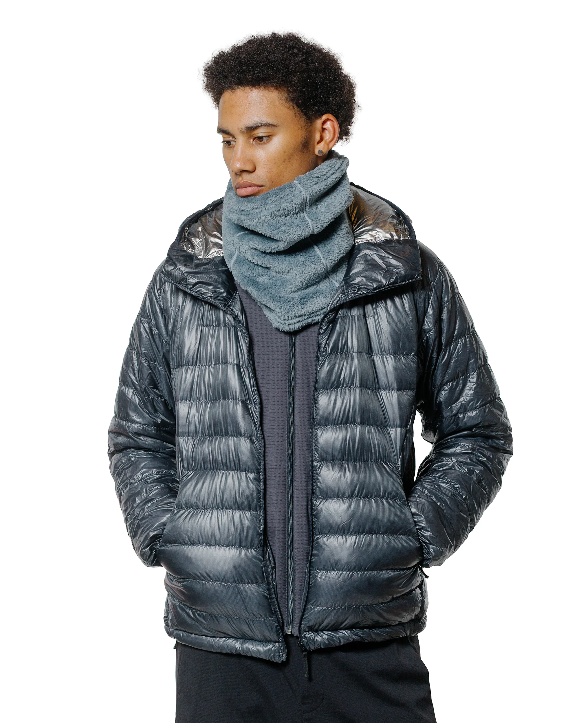 Goldwin 1000FP Sputtering Hooded Down Jacket Wolf Gray - Image 2