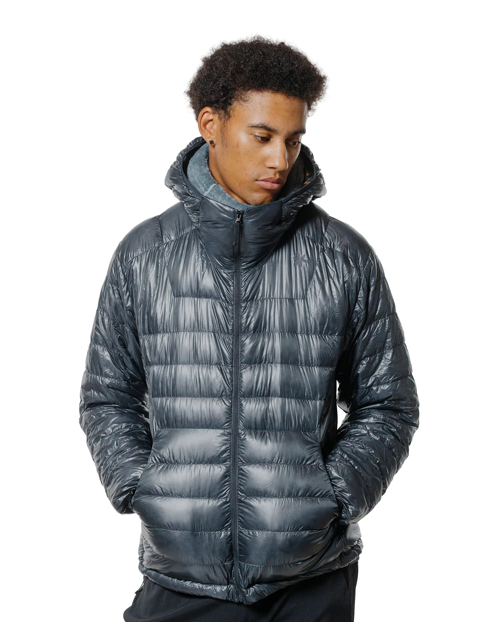 Goldwin 1000FP Sputtering Hooded Down Jacket Wolf Gray - Image 3