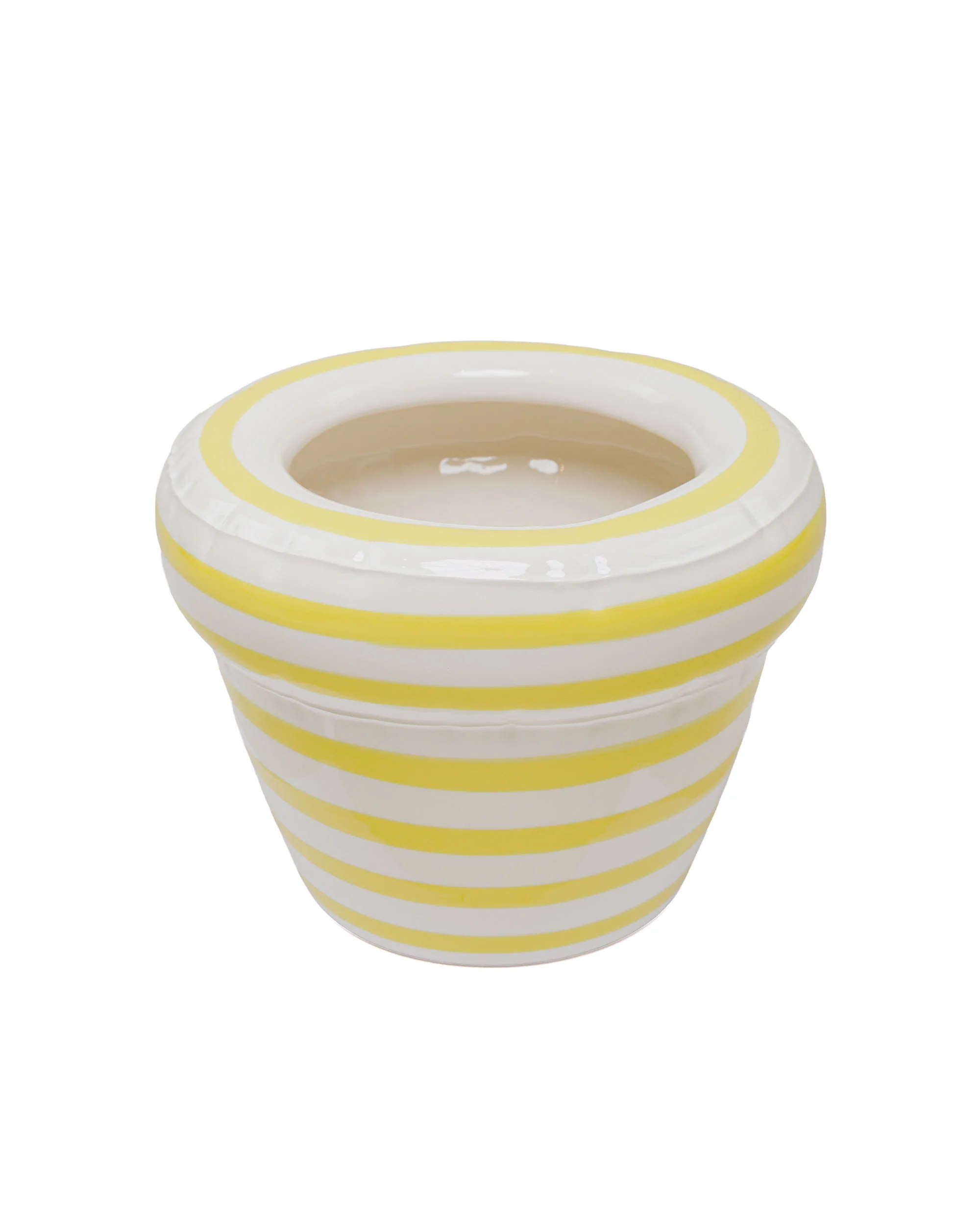 Home Studyo Planter 'Pierre' Stripes Lemon Gloss - Image 2