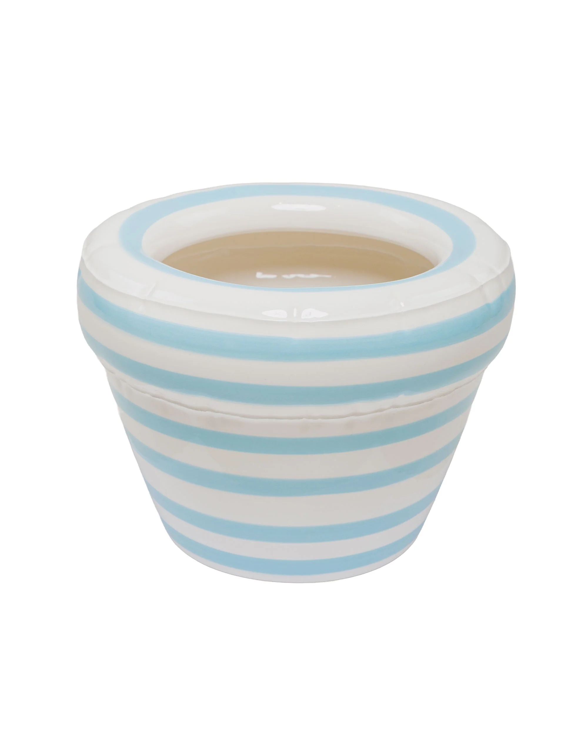 Home Studyo Planter 'Pierre' Stripes Ocean Gloss - Image 2