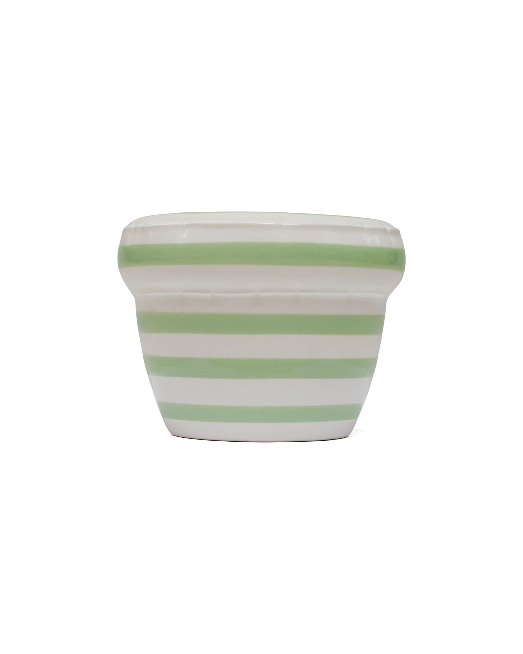 Home Studyo Small Planter 'Louis' Stripes Pistache Gloss