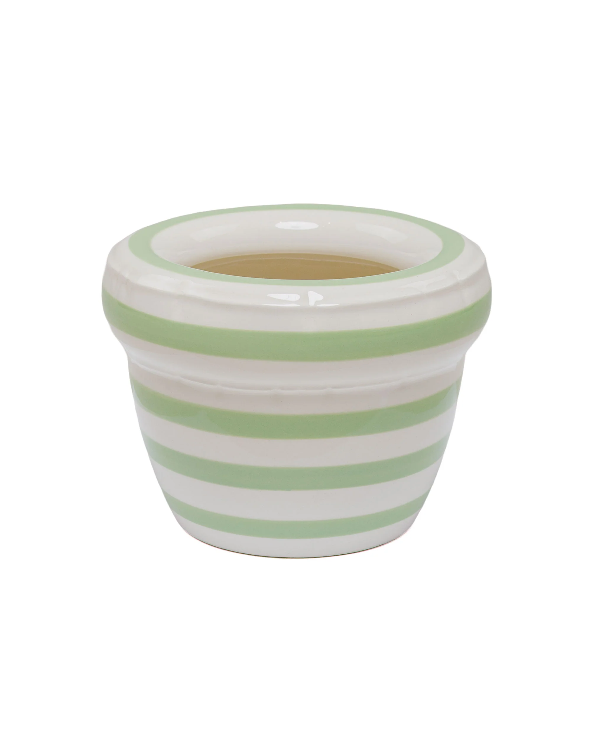 Home Studyo Small Planter 'Louis' Stripes Pistache Gloss - Image 2