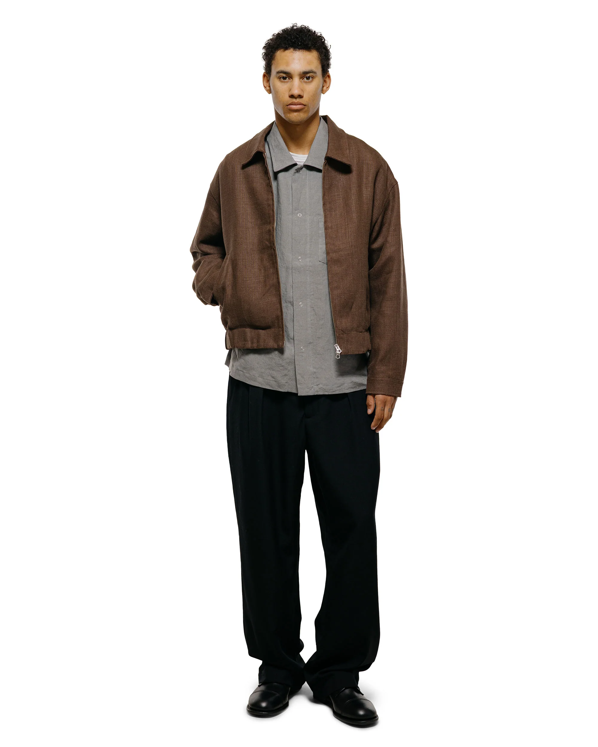 James Coward Machine Jacket Brown Belgian Linen - Image 5
