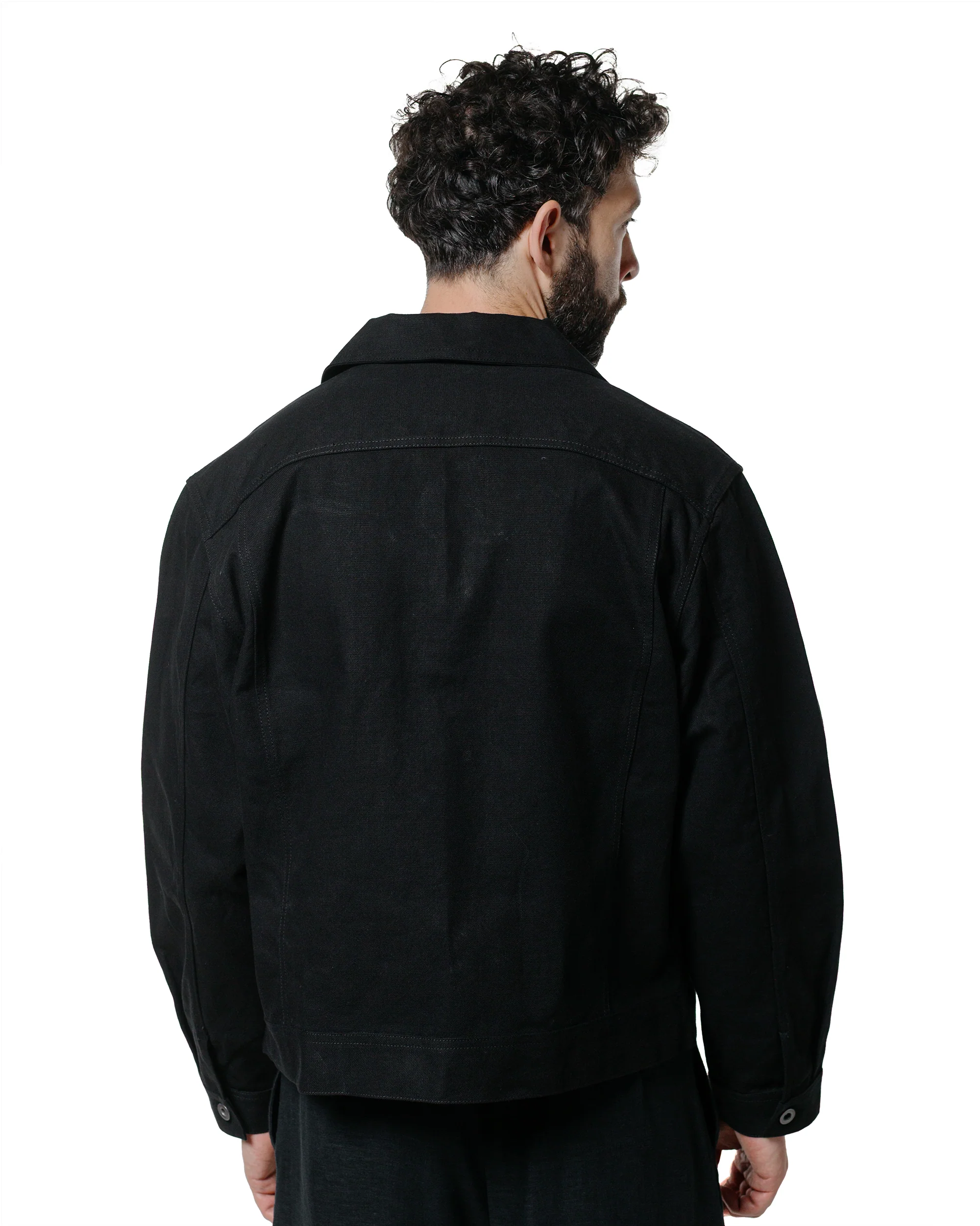 James Coward Range Jacket Black Cotton Washi Oxford Cloth - Image 3