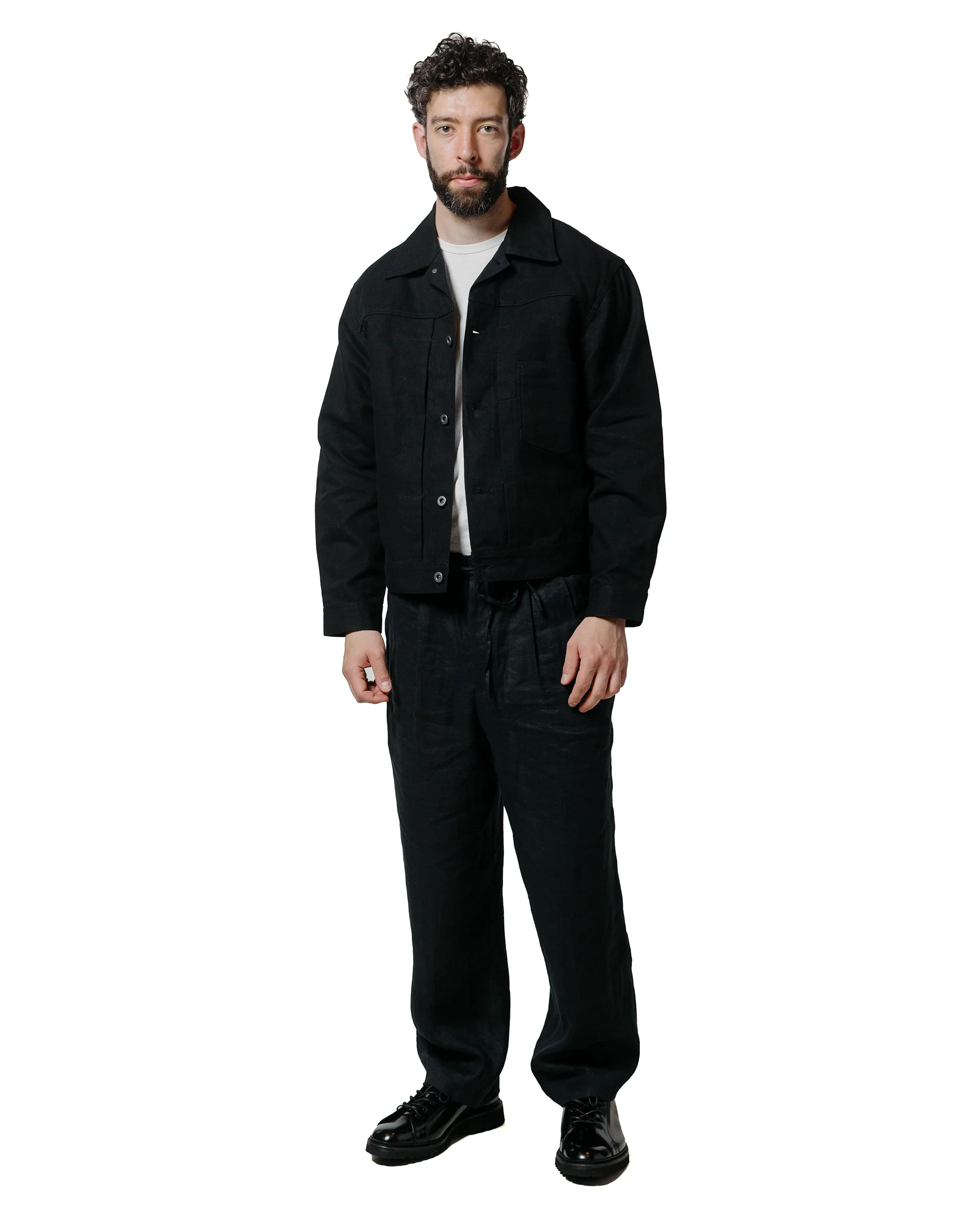 James Coward Range Jacket Black Cotton Washi Oxford Cloth - Image 4