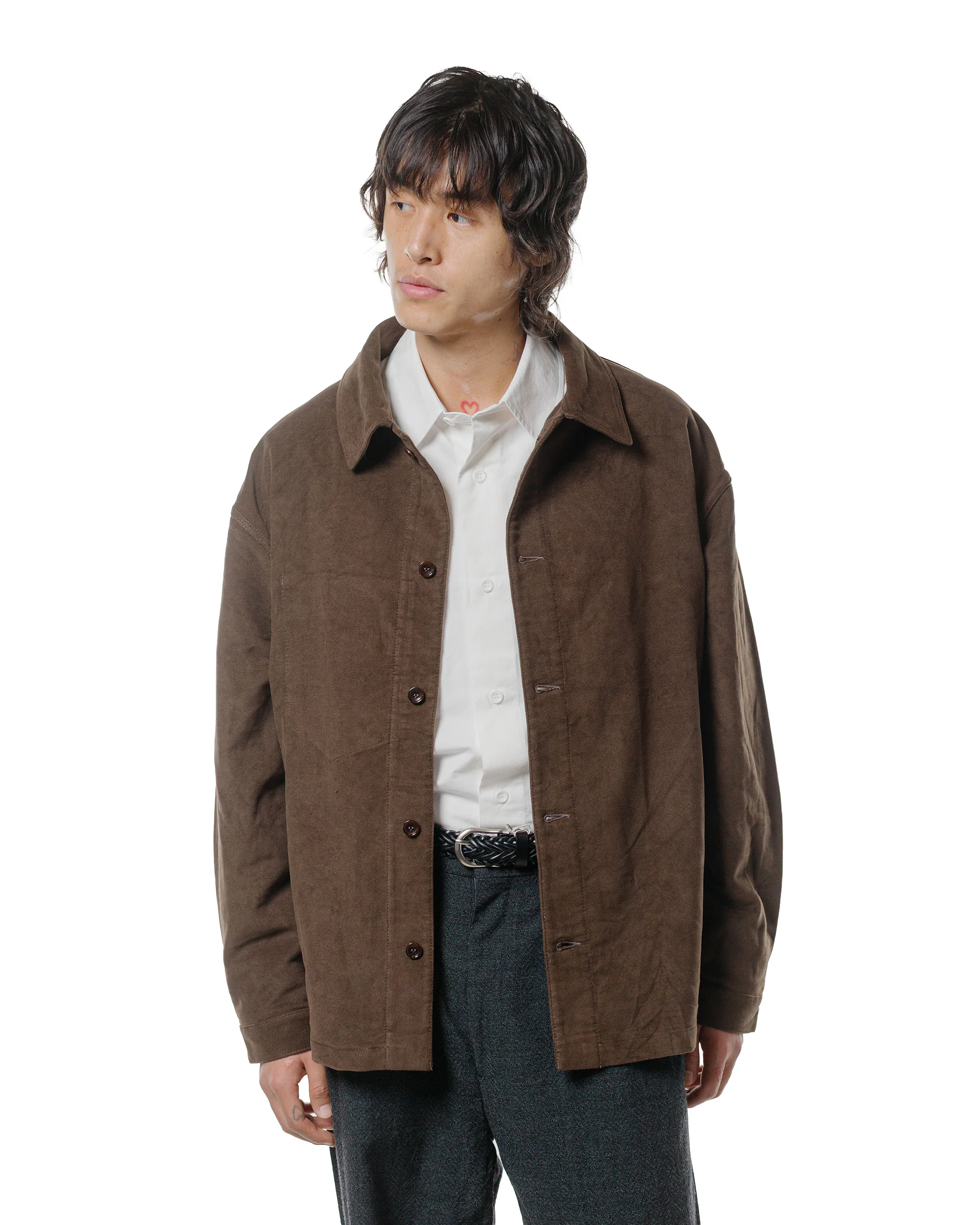 James Coward Signal Shirt Dark Brown Cotton Moleskin - Image 2