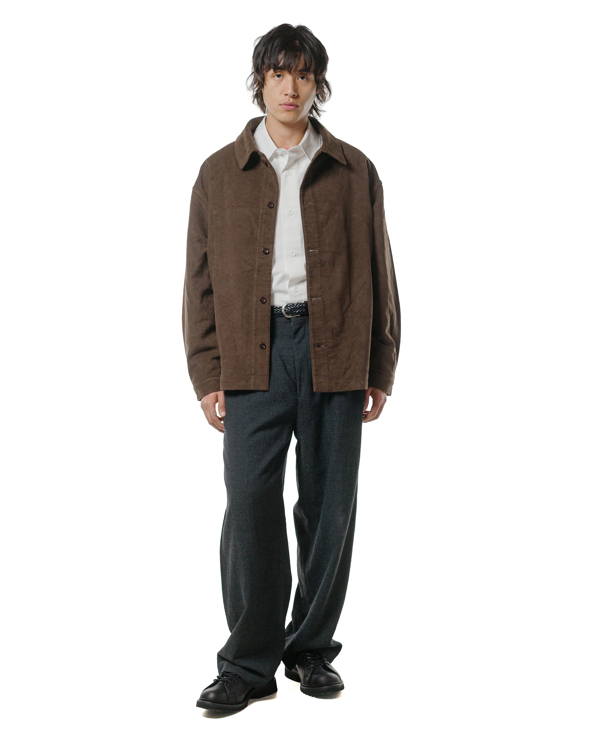 James Coward Signal Shirt Dark Brown Cotton Moleskin - Image 4