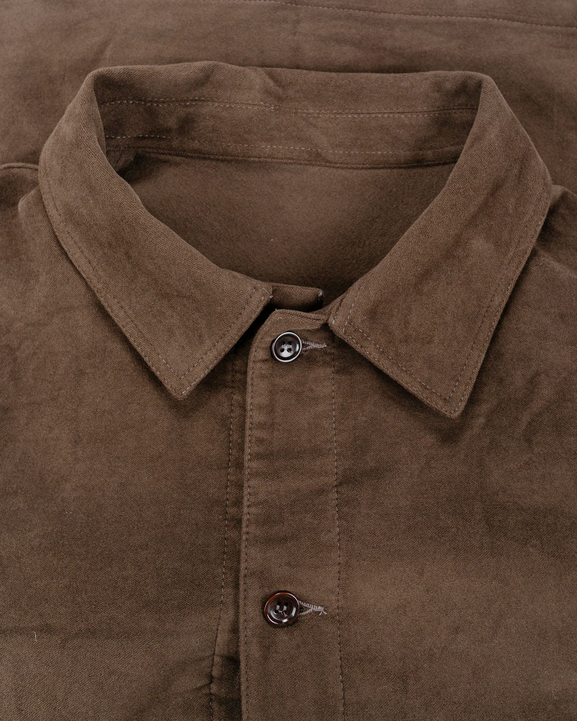 James Coward Signal Shirt Dark Brown Cotton Moleskin - Image 5