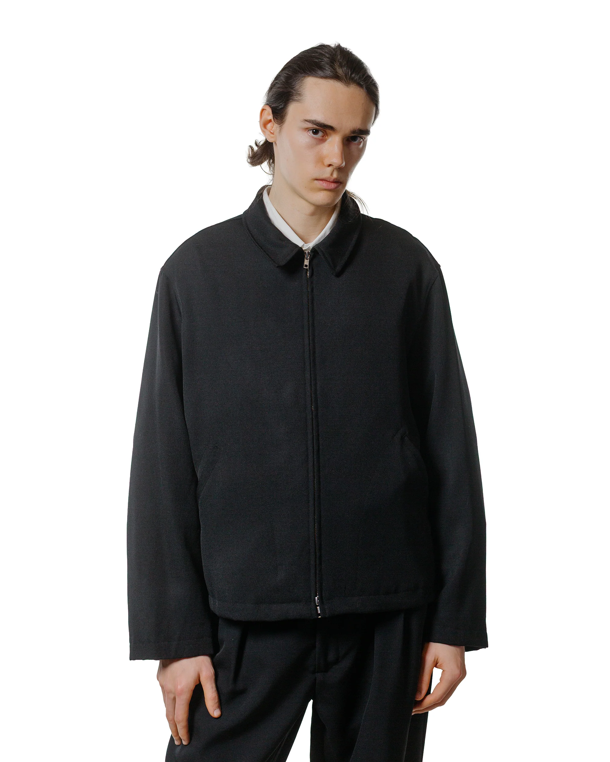 James Coward Site Jacket Black Heavyweight Wool Gabardine - Image 2
