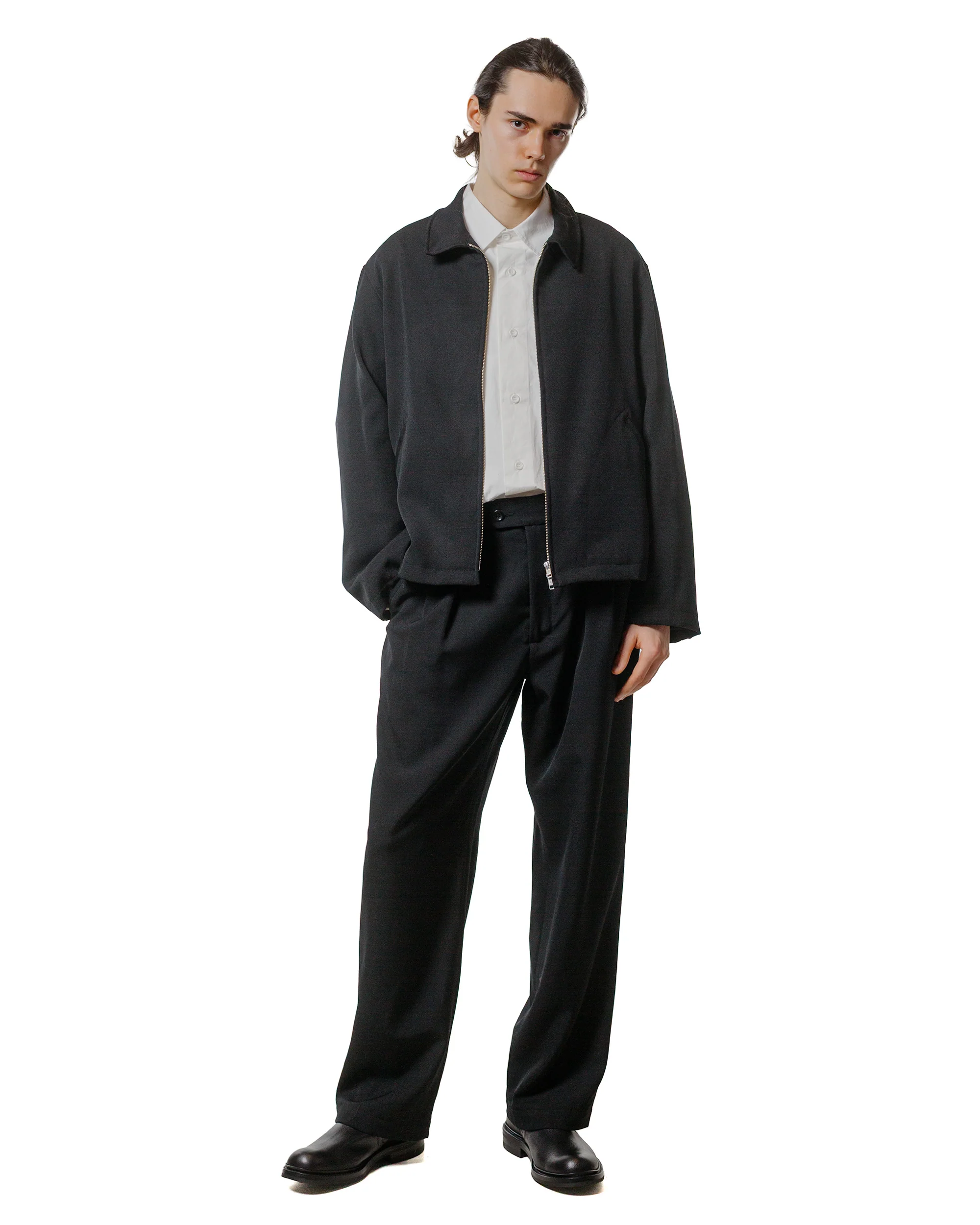 James Coward Site Jacket Black Heavyweight Wool Gabardine - Image 4