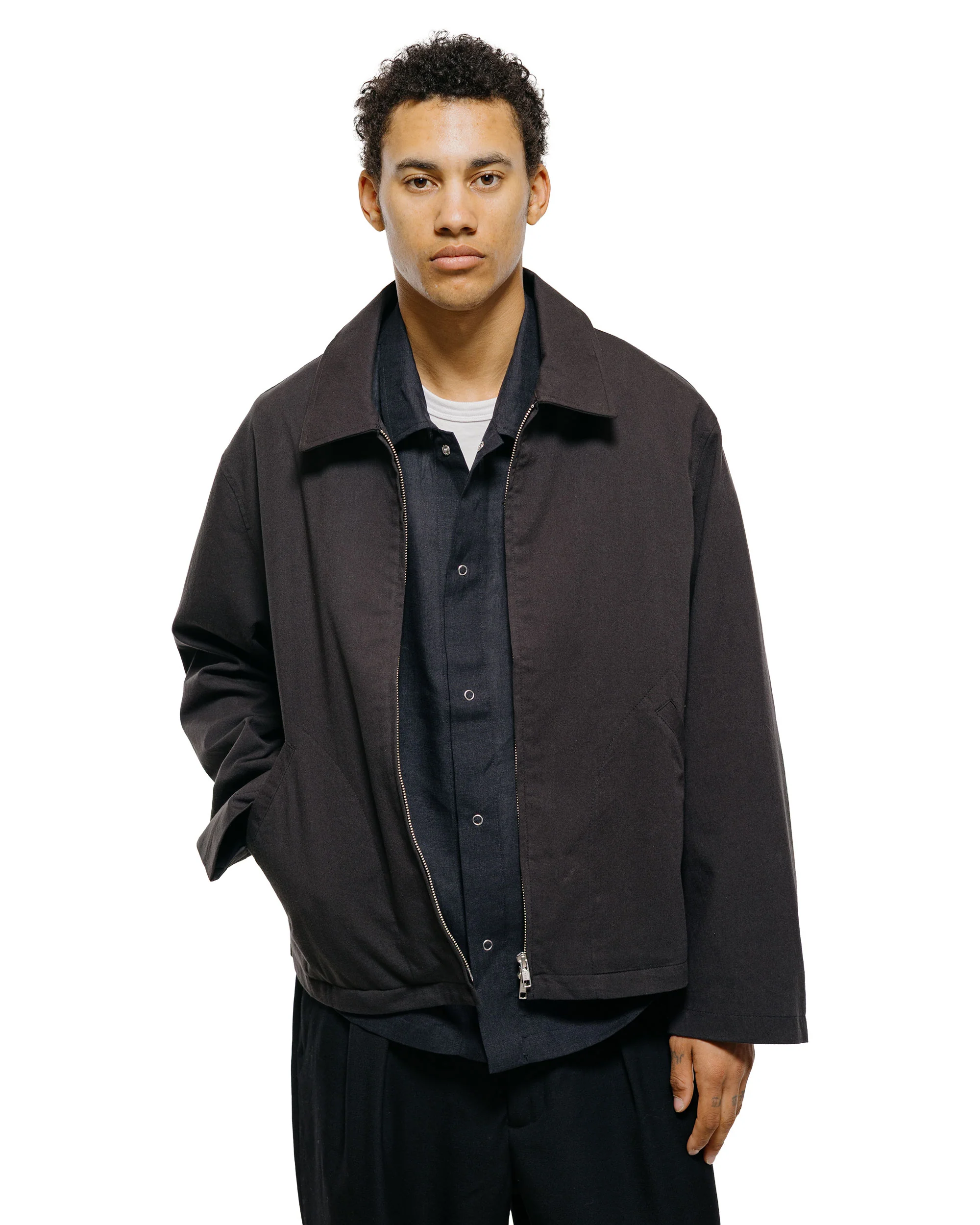 James Coward Site Jacket Dark Grey Cotton Wool Twill - Image 2