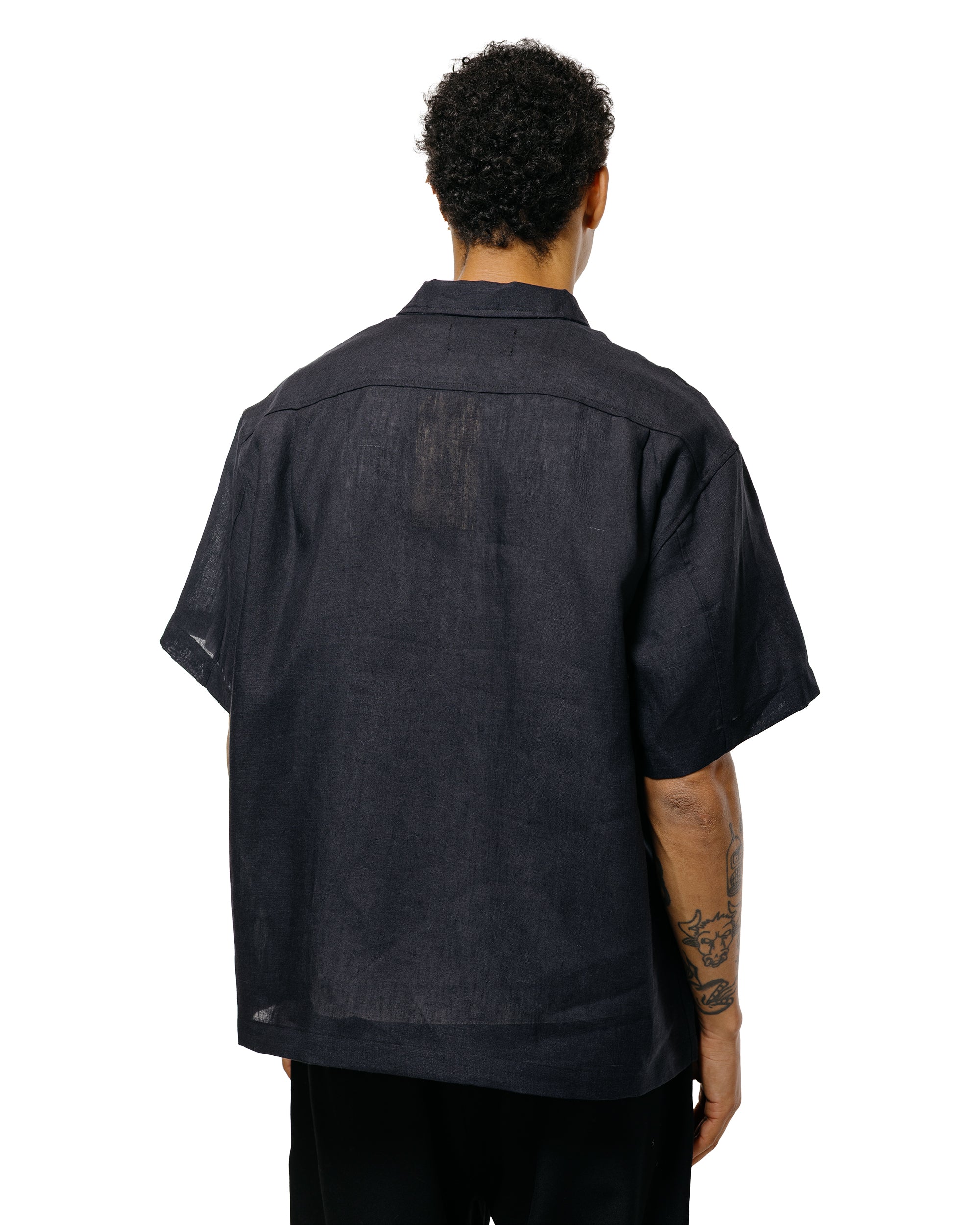 James Coward Sundown Shirt Black Lightweight Belgian Linen - Image 4