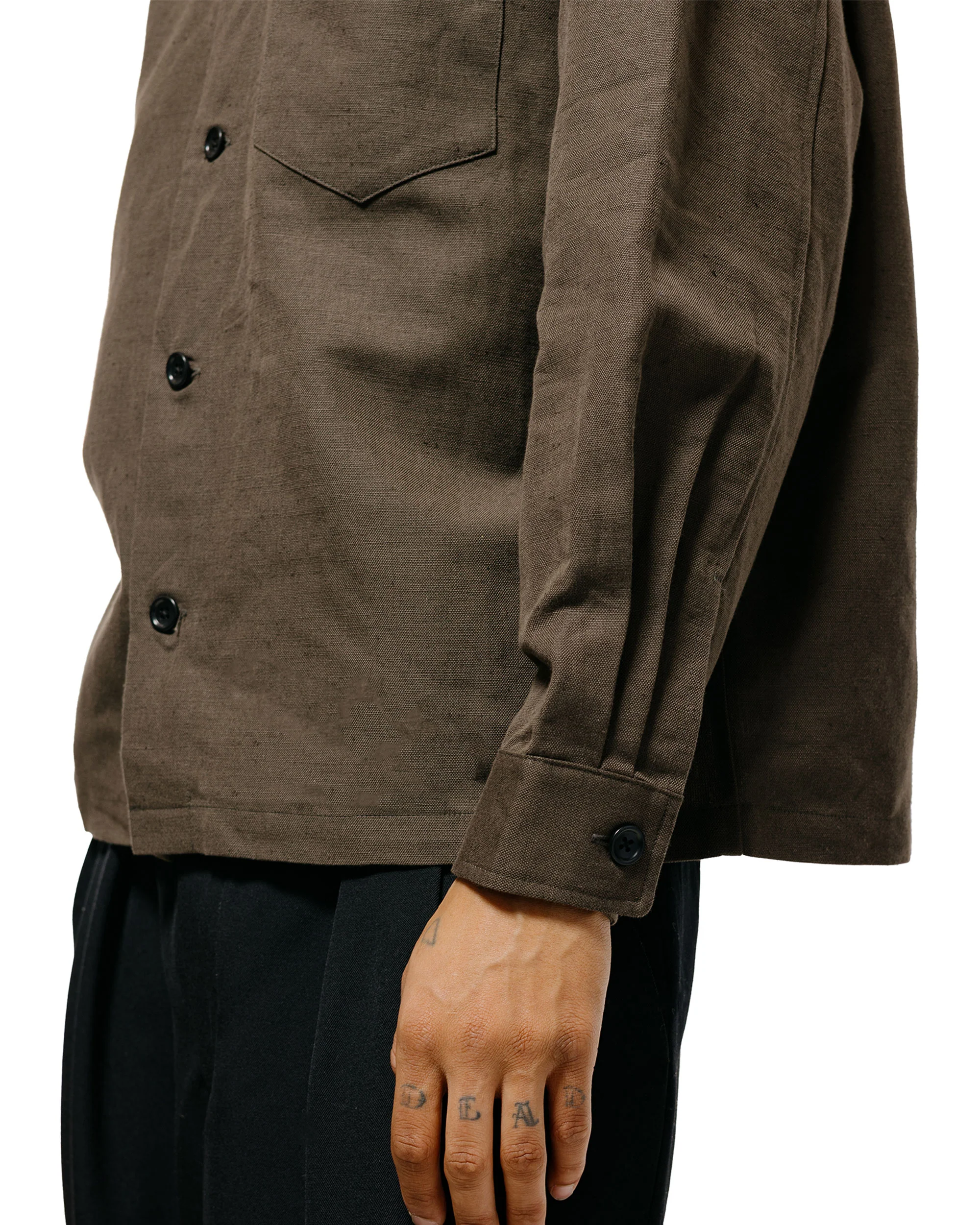 James Coward Travail Shirt Coffee Grounds Belgian Linen - Image 3