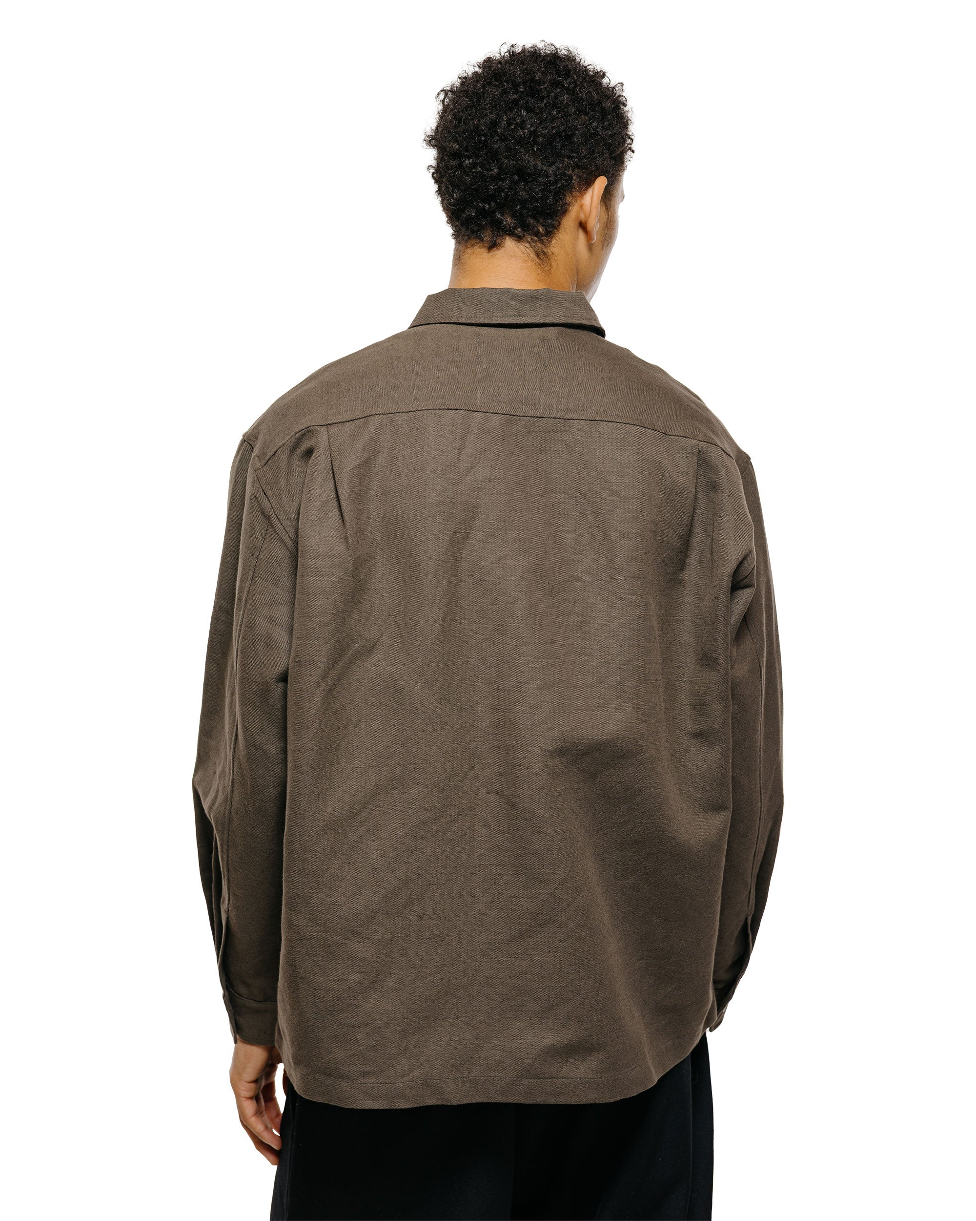 James Coward Travail Shirt Coffee Grounds Belgian Linen - Image 4