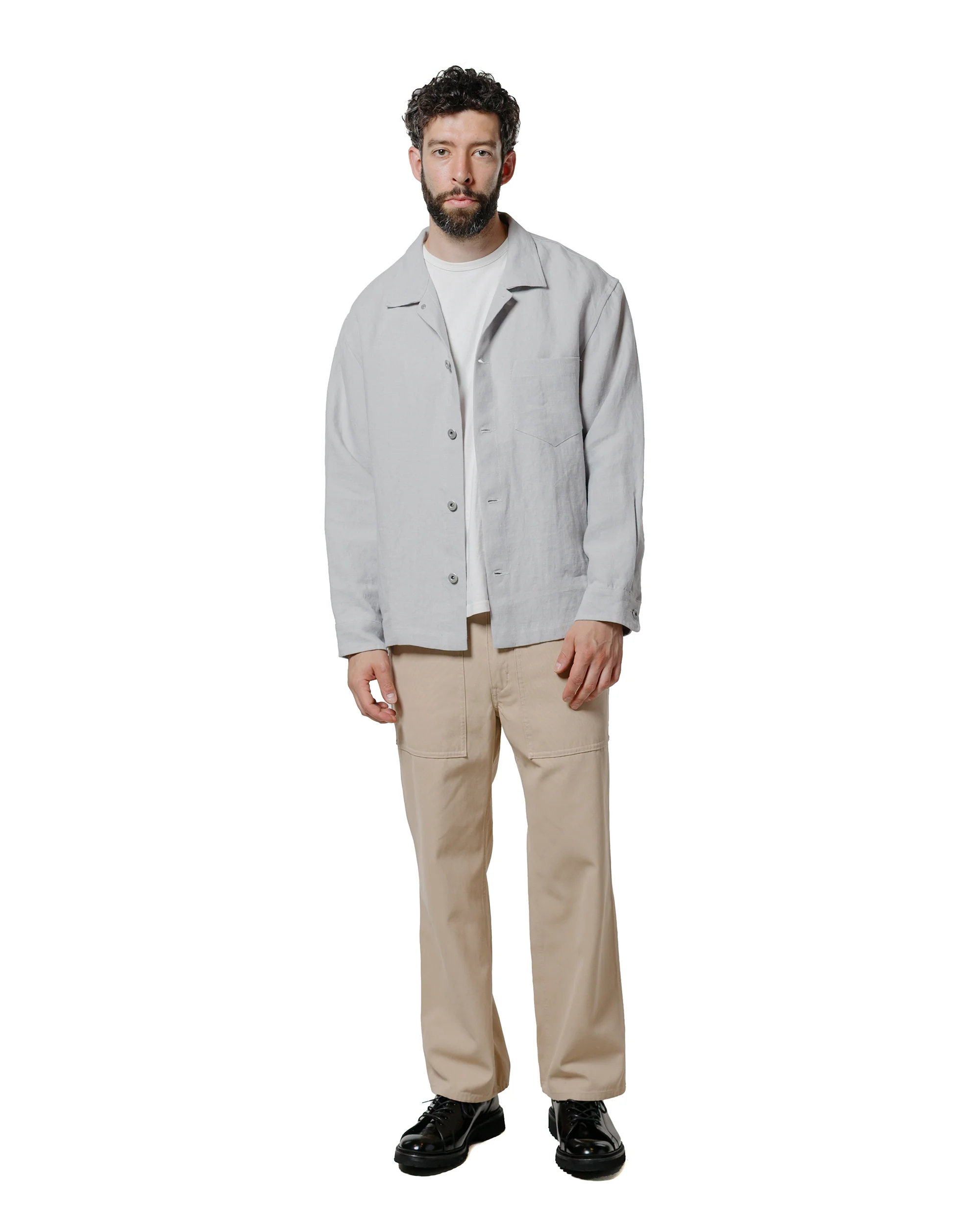 James Coward Travail Shirt Corsica Sky Welterweight Linen - Image 4