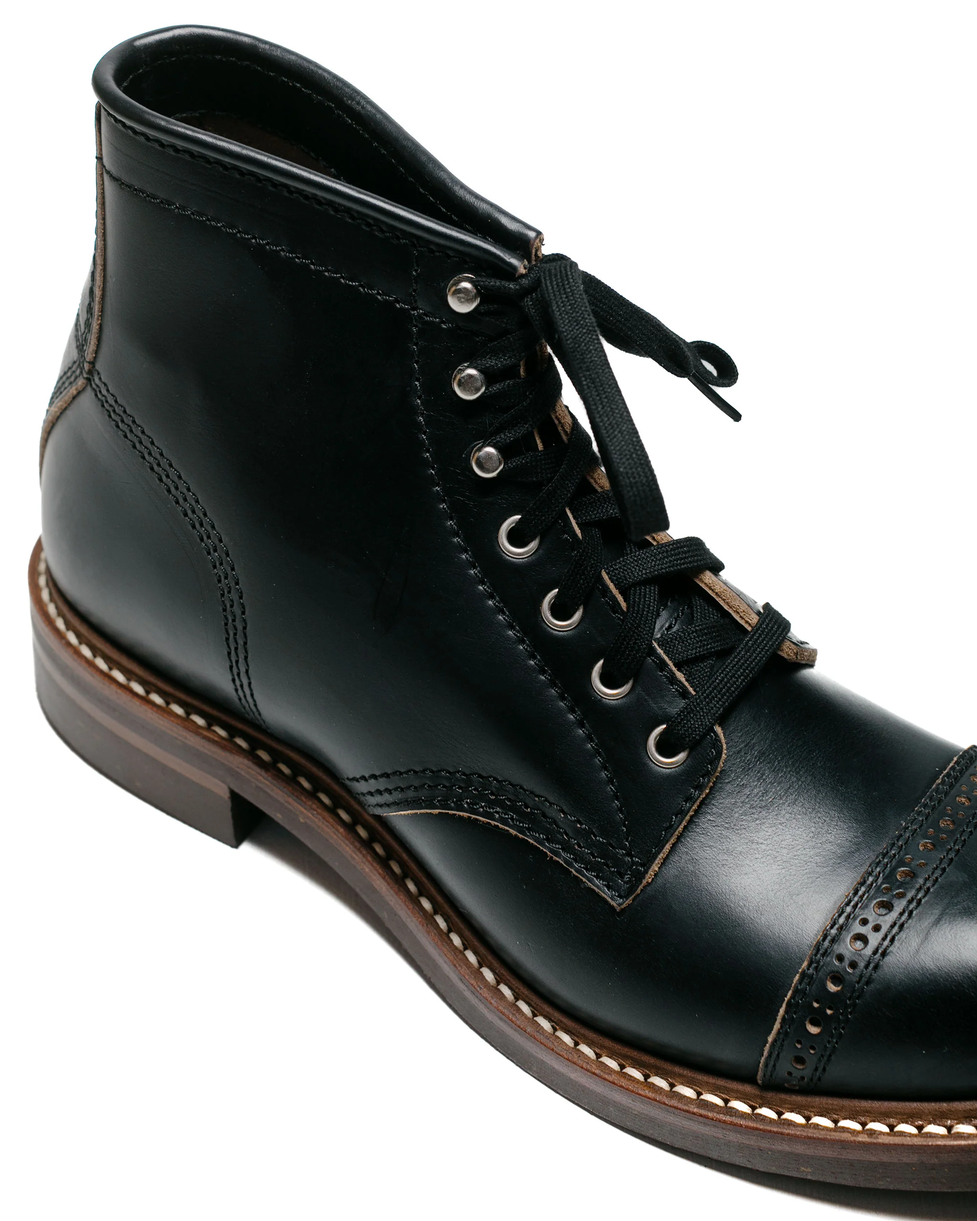 John Lofgren Bootmaker Combat Boots Horween Leather CXL Black - Image 3