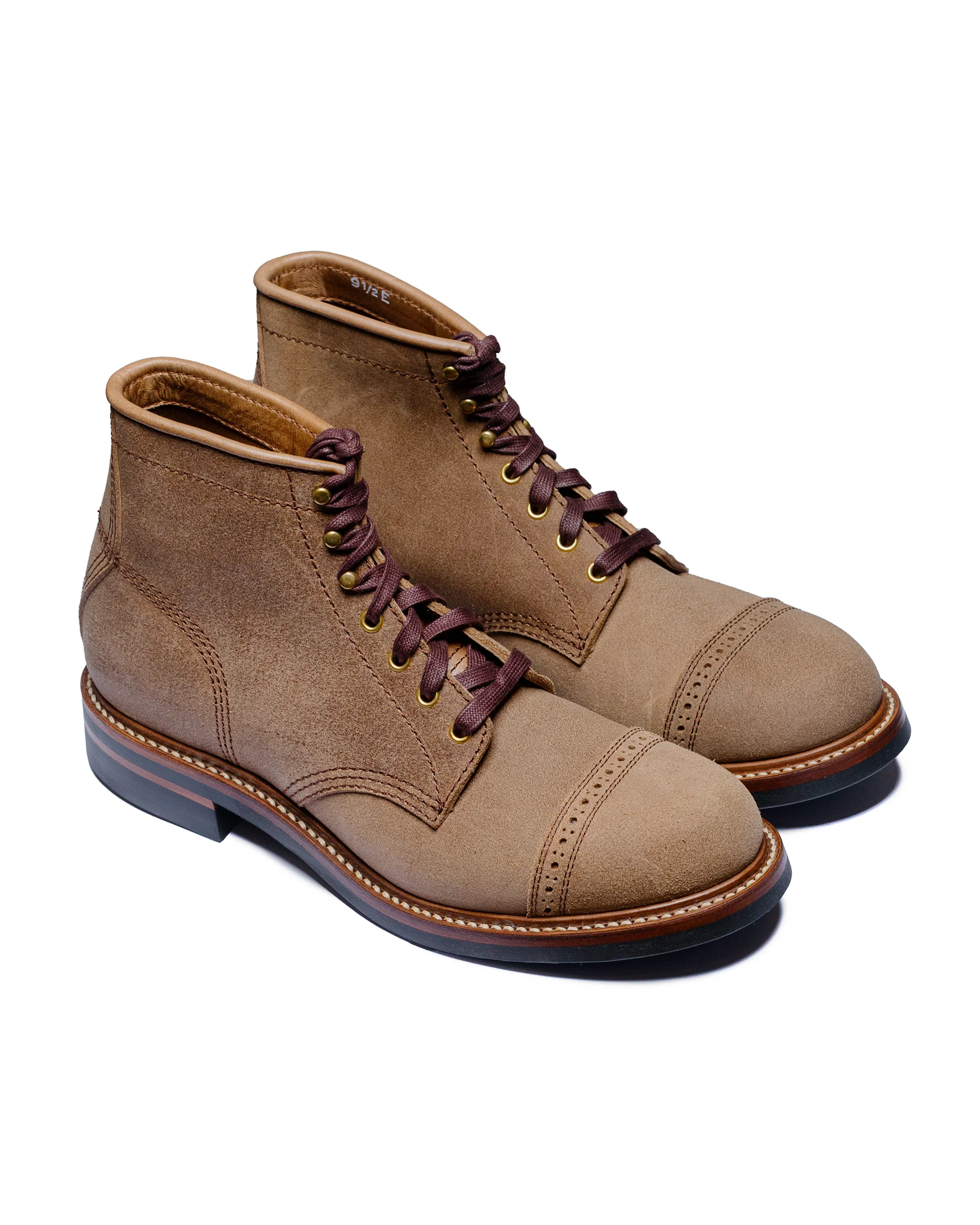 John Lofgren Bootmaker Combat Boots Horween Leather CXL Natural Roughout - Image 2