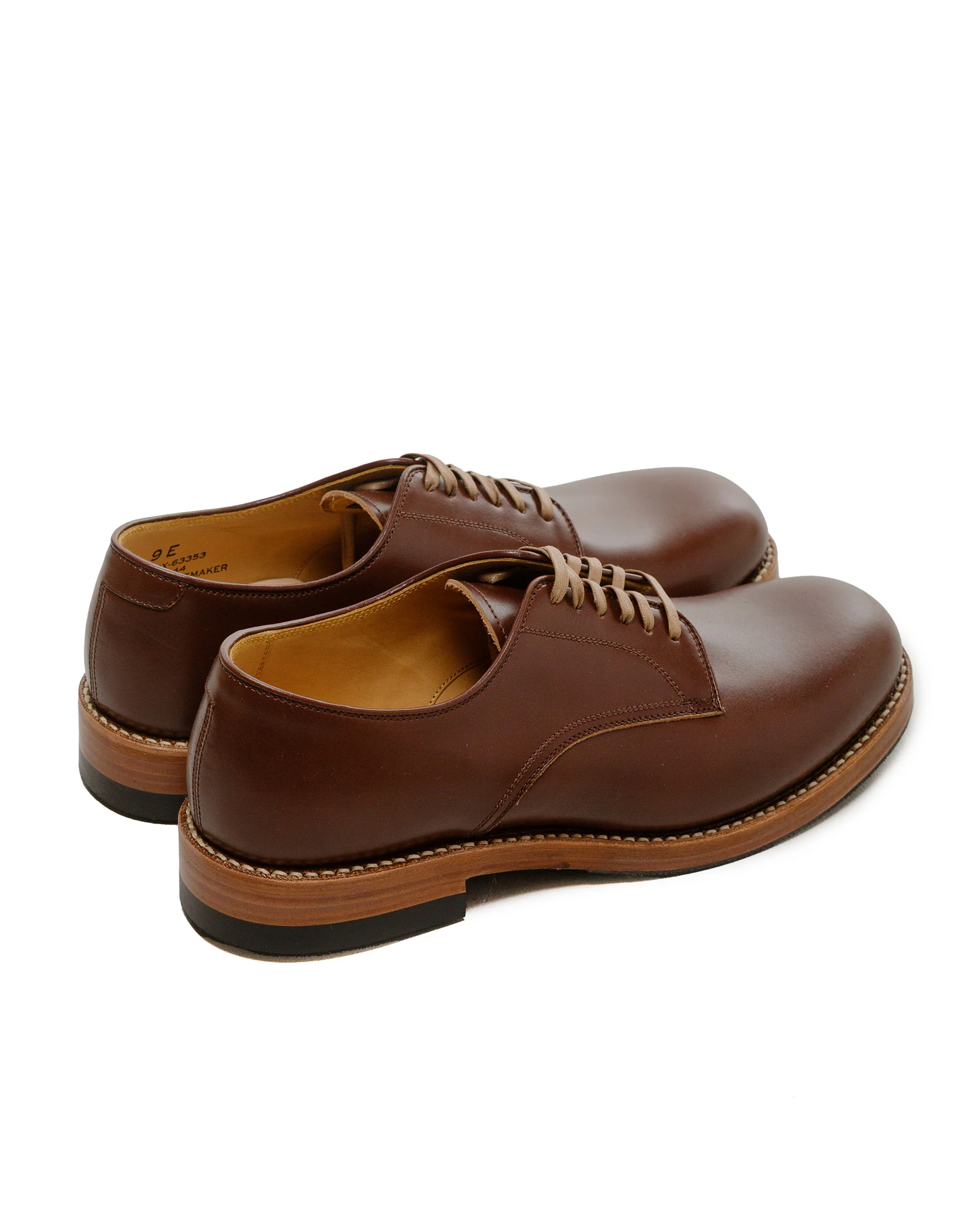 John Lofgren Bootmaker USN Low Quarter Shoes French Calfskin Russet Brown - Image 3