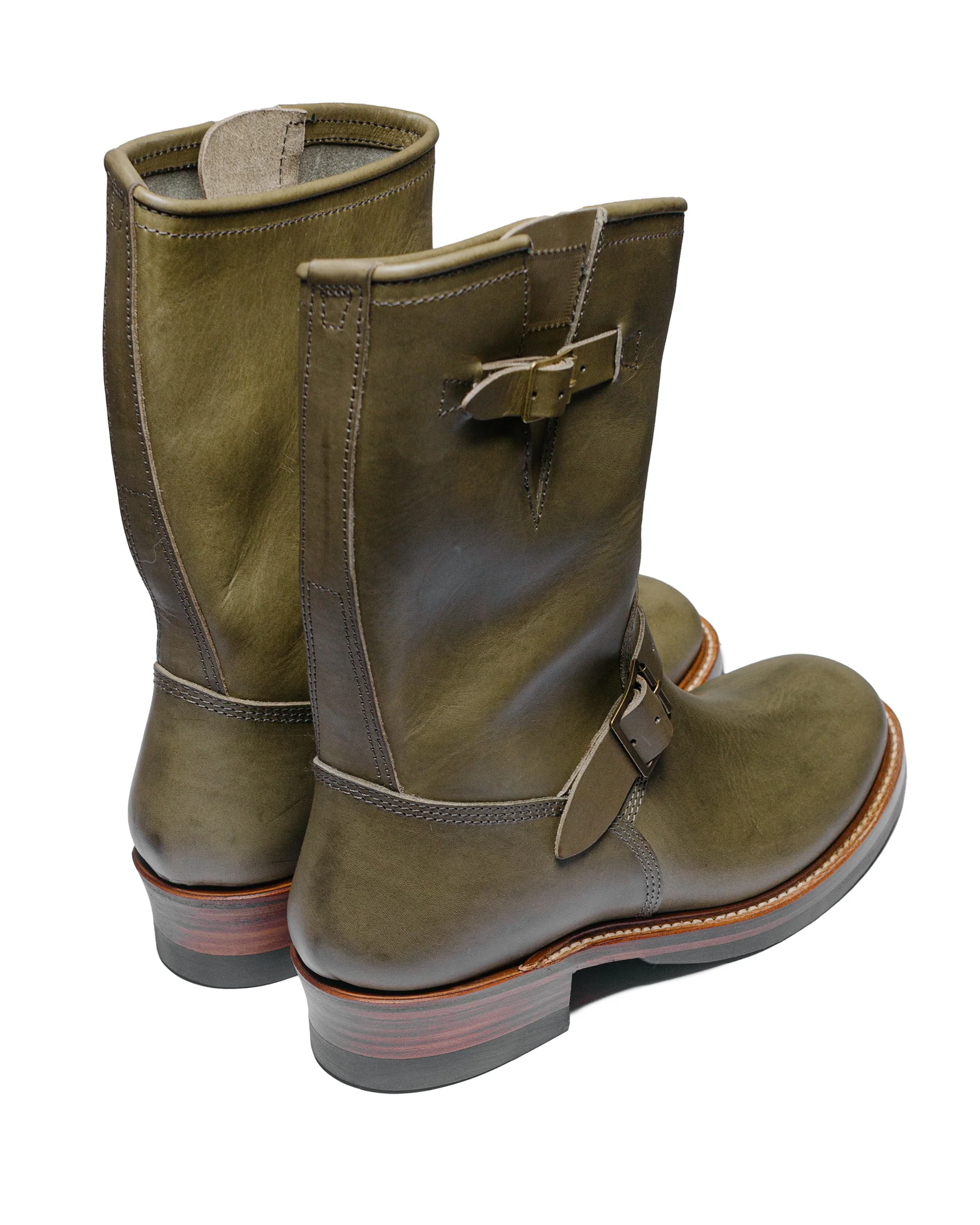 John Lofgren Bootmaker Wabash Engineer Boots Badalassi Carlo Leather Grigio - Image 3