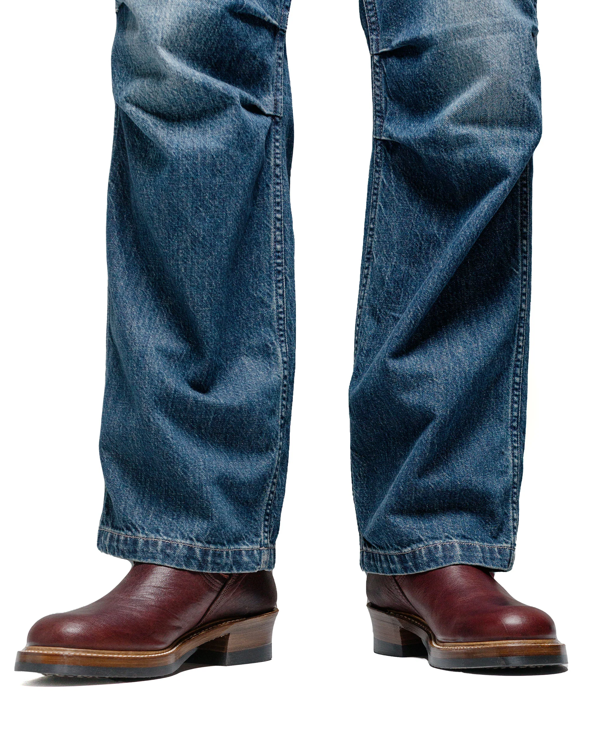 John Lofgren Bootmaker Wabash Engineer Boots Ezo Shika Deerskin Burnt Burgundy - Image 6