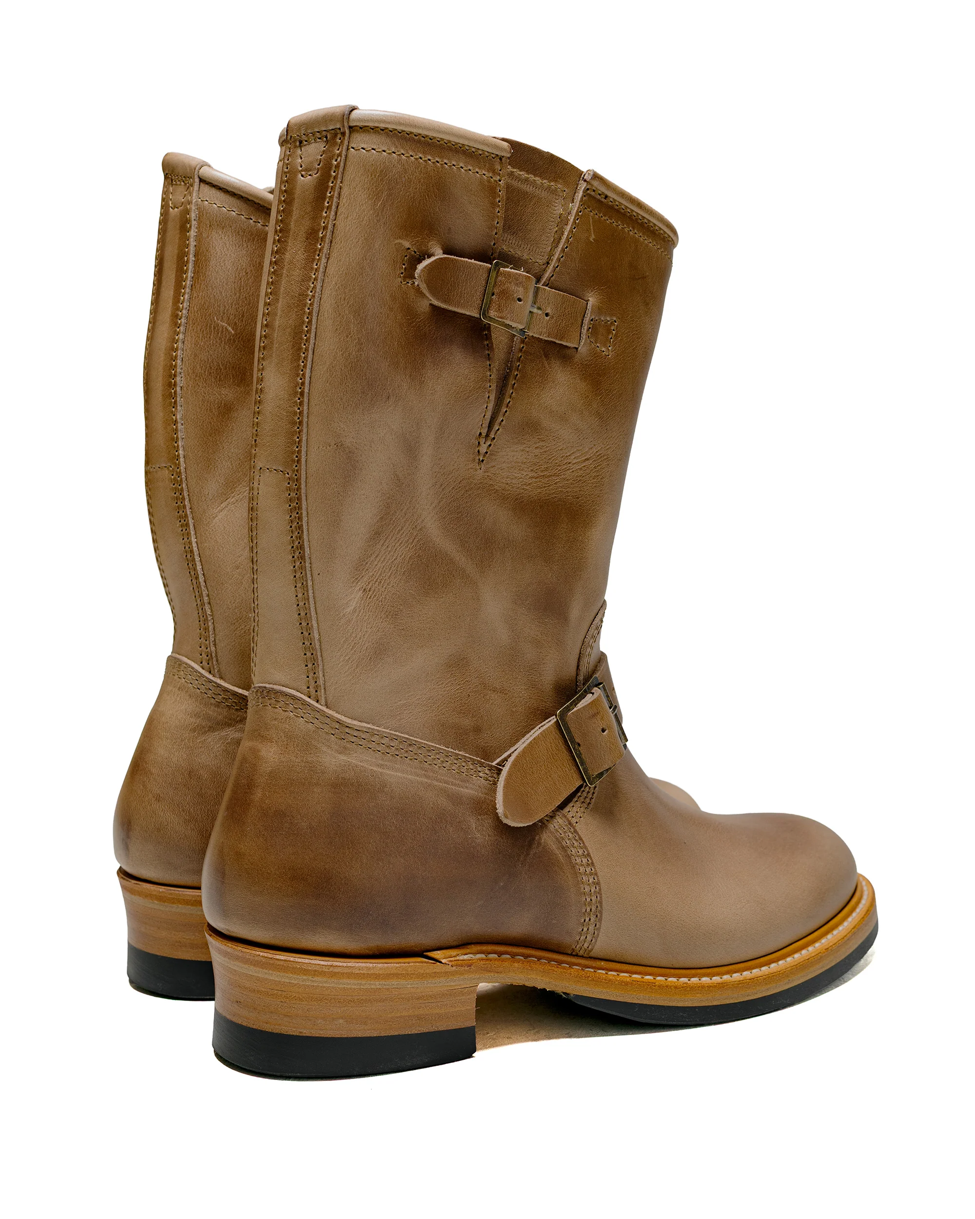 John Lofgren Bootmaker Wabash Engineer Boots Horween CXL Natural - Image 3