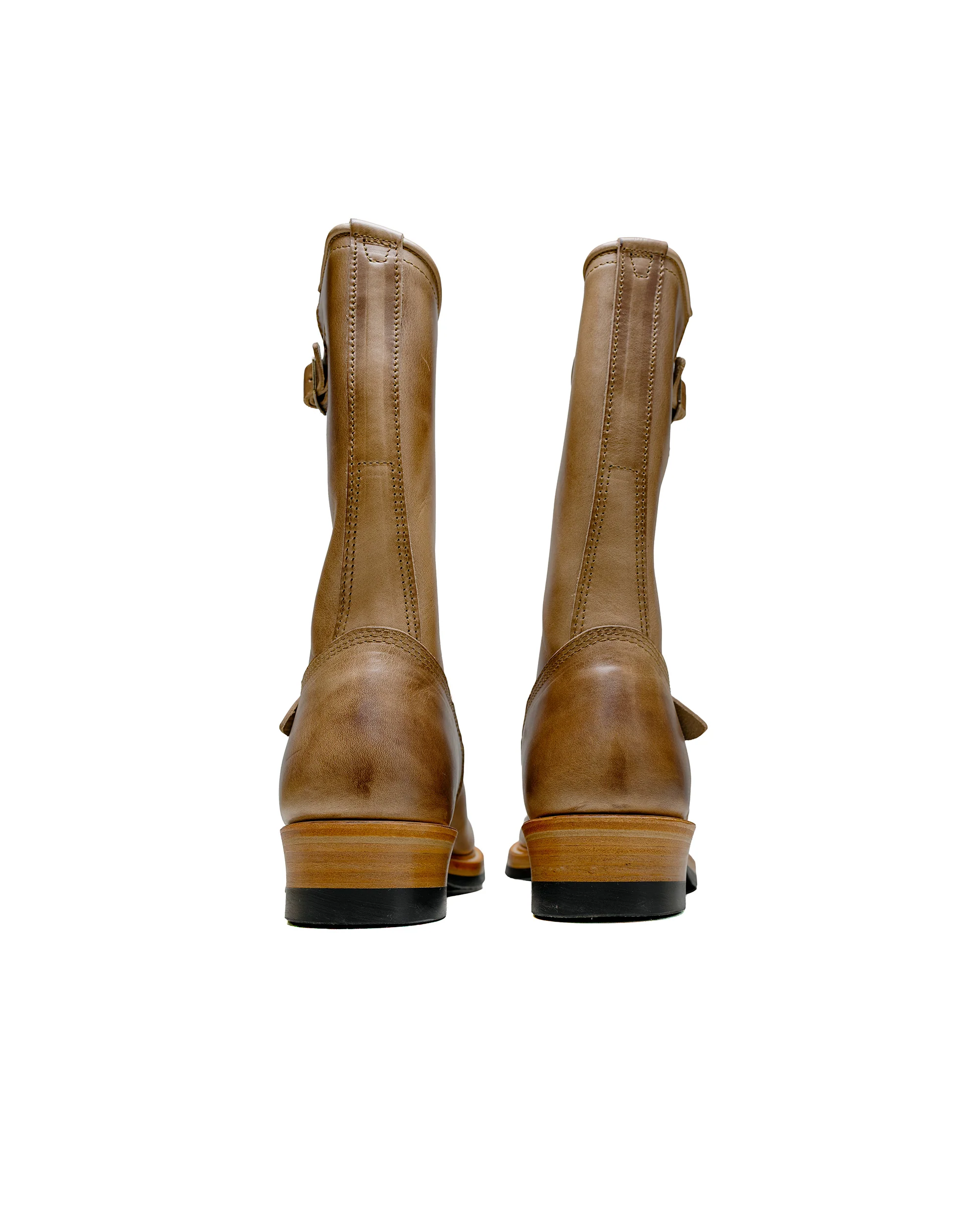 John Lofgren Bootmaker Wabash Engineer Boots Horween CXL Natural - Image 4