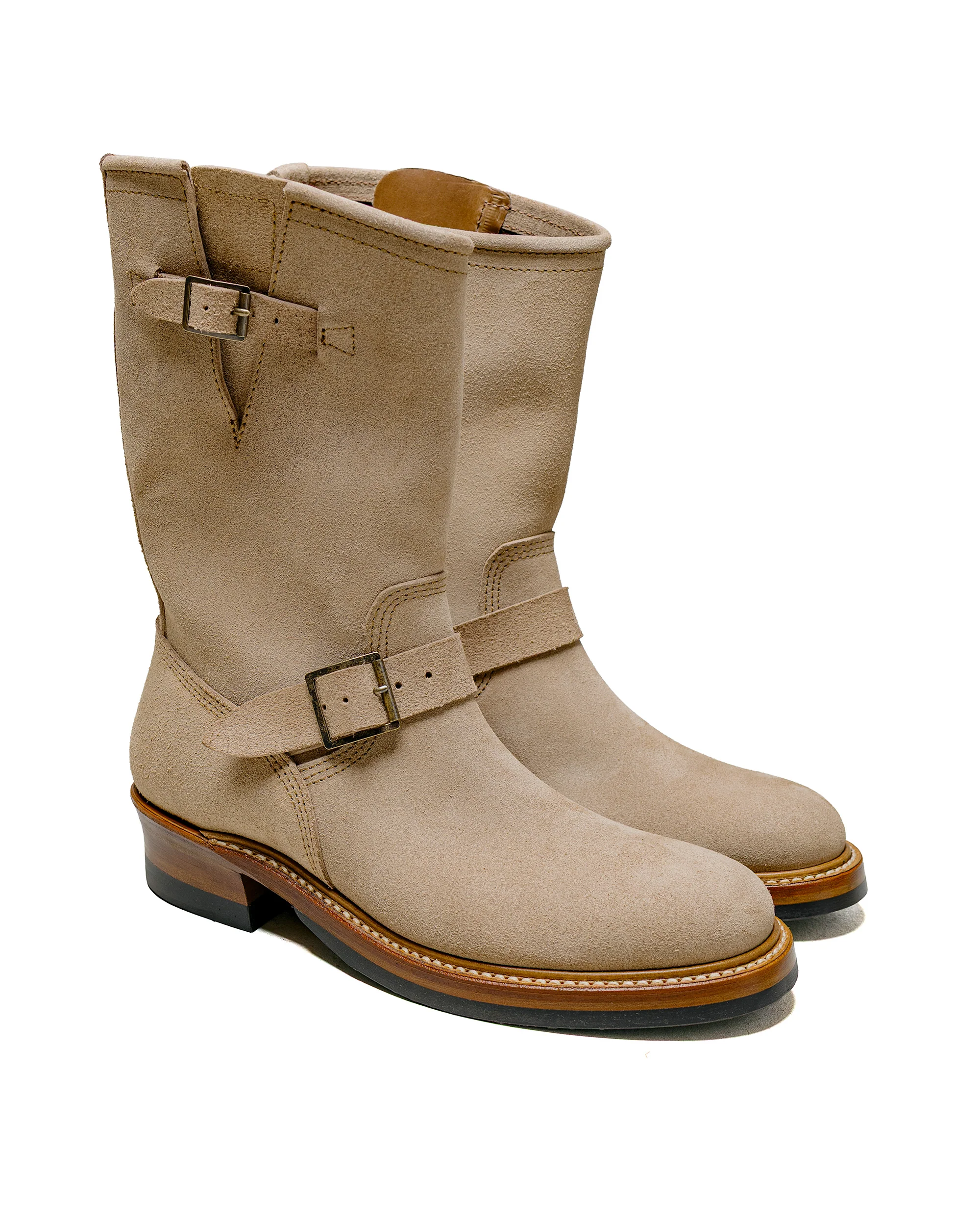 John Lofgren Bootmaker Wabash Engineer Boots Horween CXL Natural Roughout - Image 2