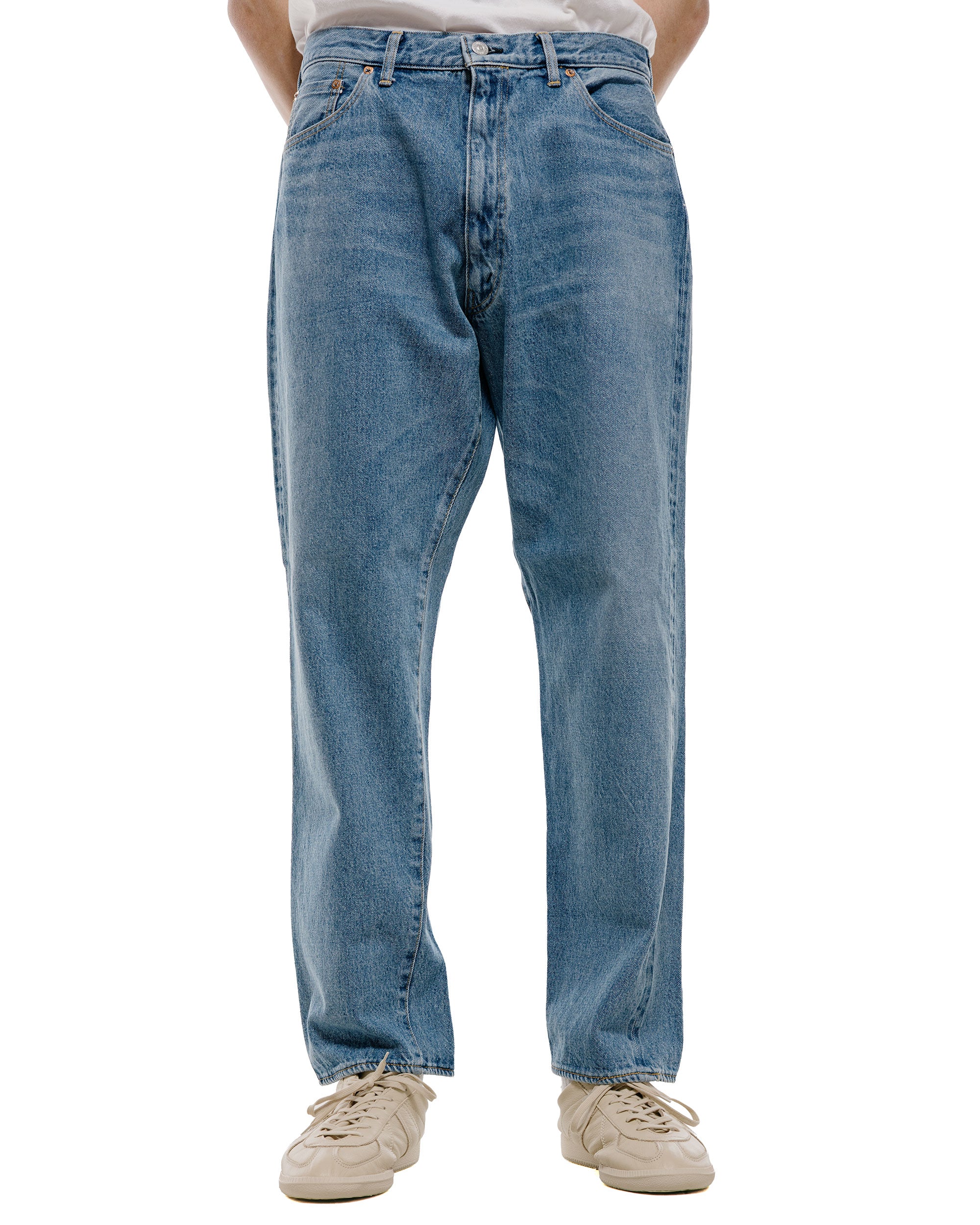 KAPTAIN SUNSHINE 5P Zipper Front Denim Pants Indigo Vintage Wash - Image 2