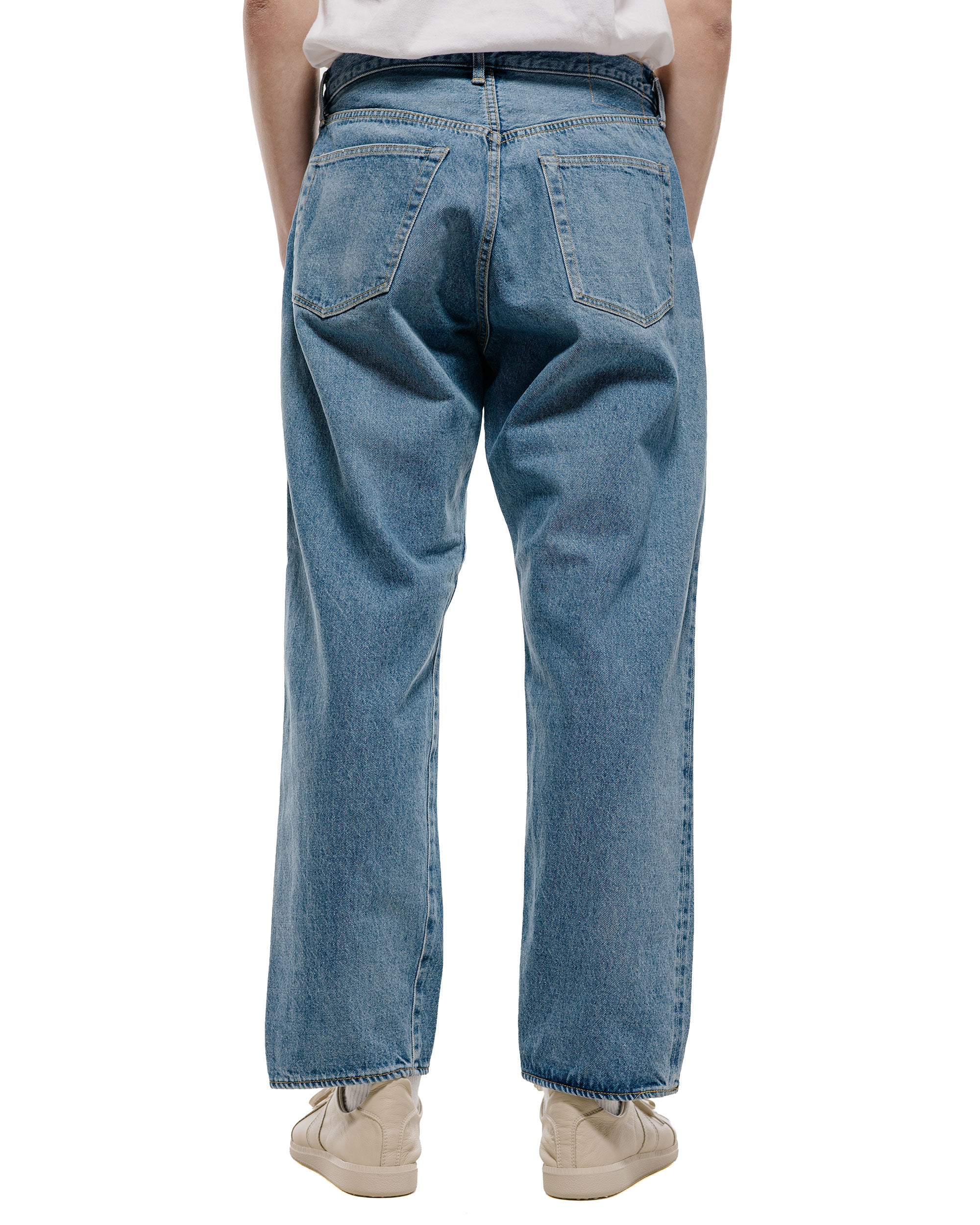 KAPTAIN SUNSHINE 5P Zipper Front Denim Pants Indigo Vintage Wash - Image 3