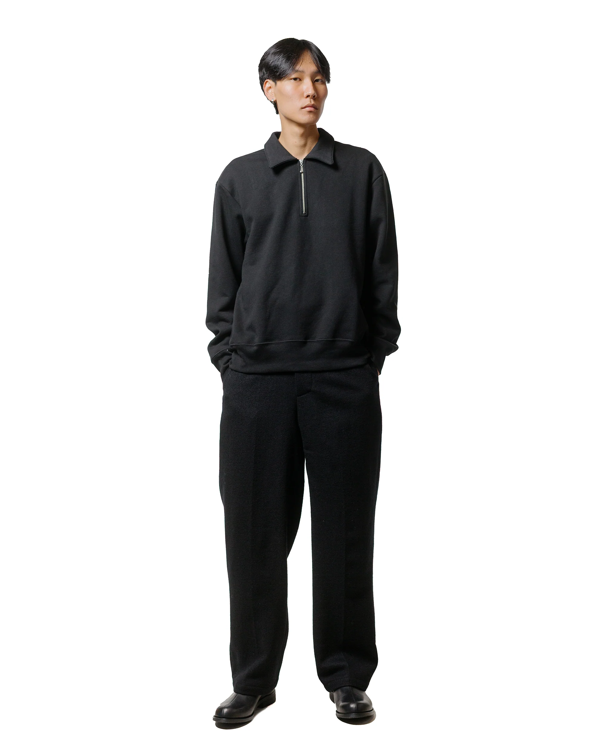 Lady White Co. Cotton Quarter Zip Sweatshirt Black - Image 4
