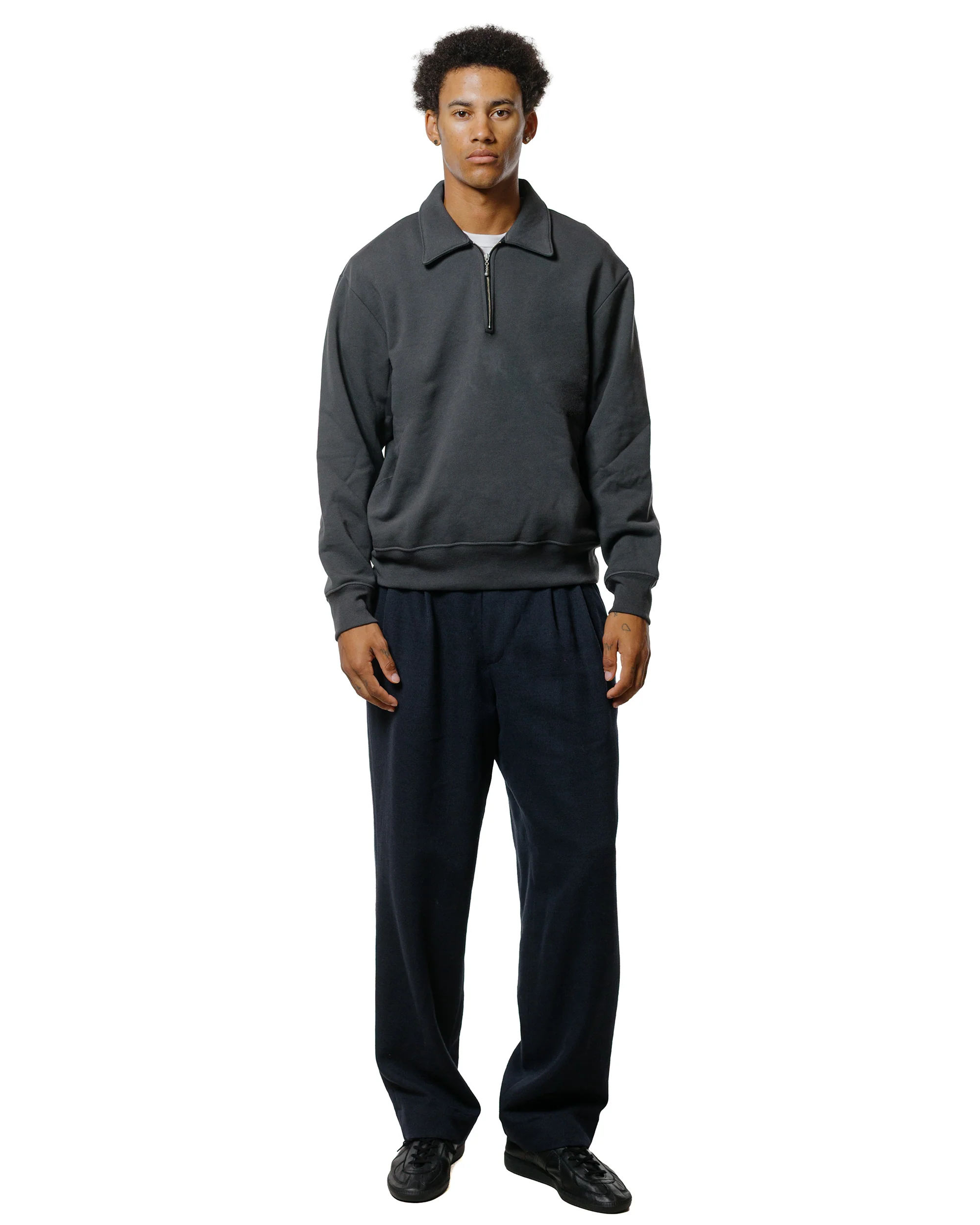 Lady White Co. Cotton Quarter Zip Sweatshirt Faded Black - Image 4