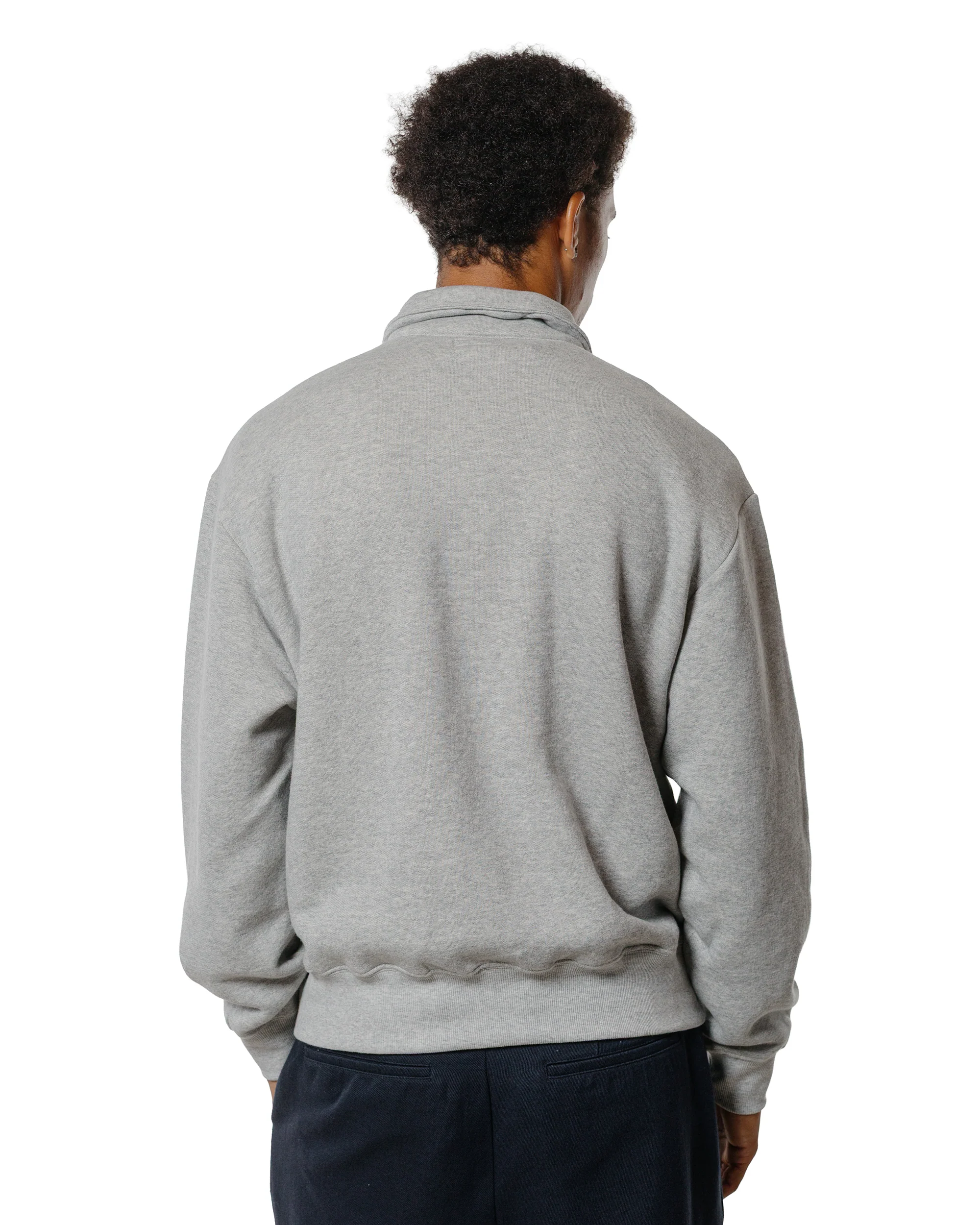Lady White Co. Cotton Wool Quarter Zip Sweatshirt Heather Grey - Image 3