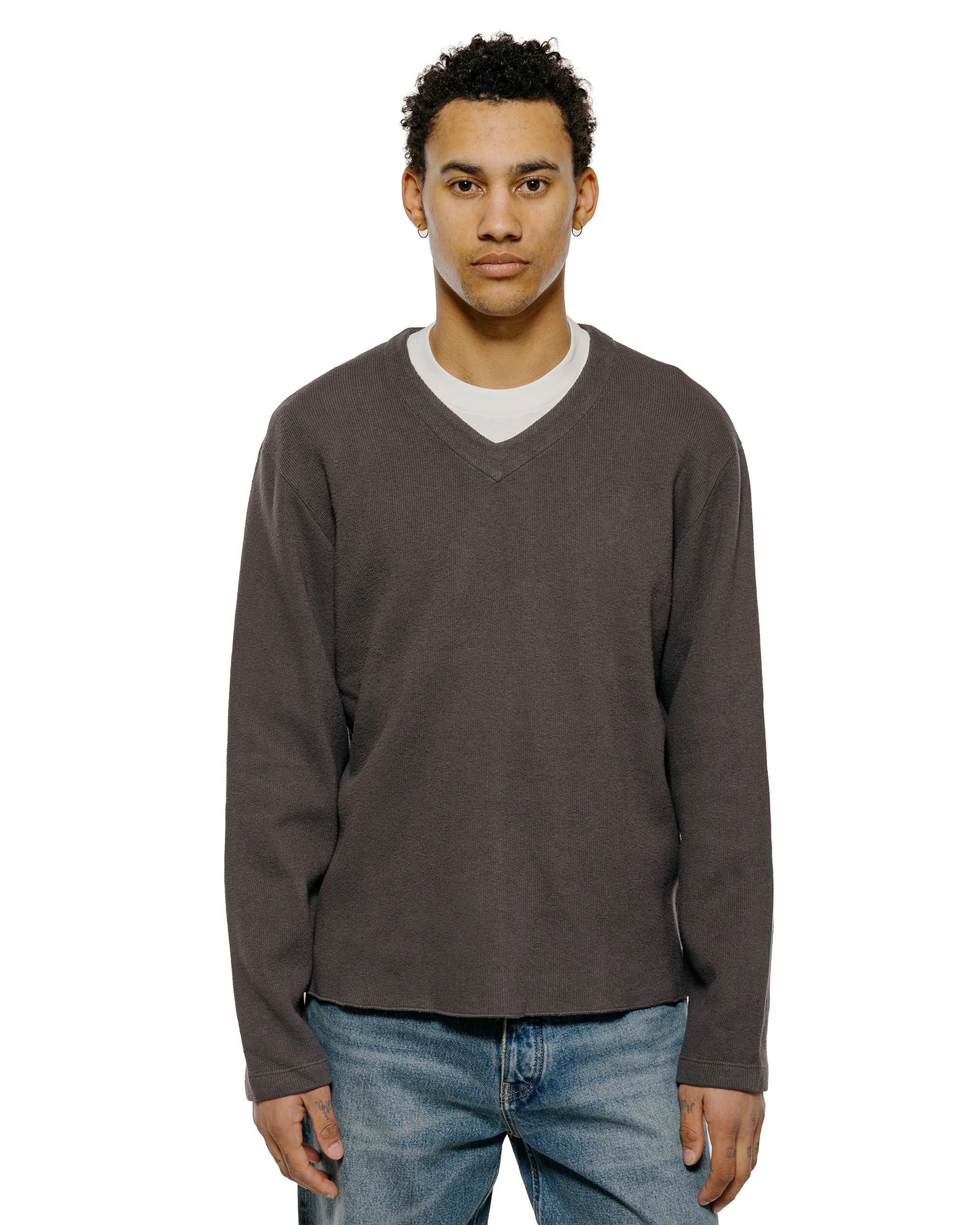 Lady White Co. Cropped V-Neck Sweater Pewter - Image 2