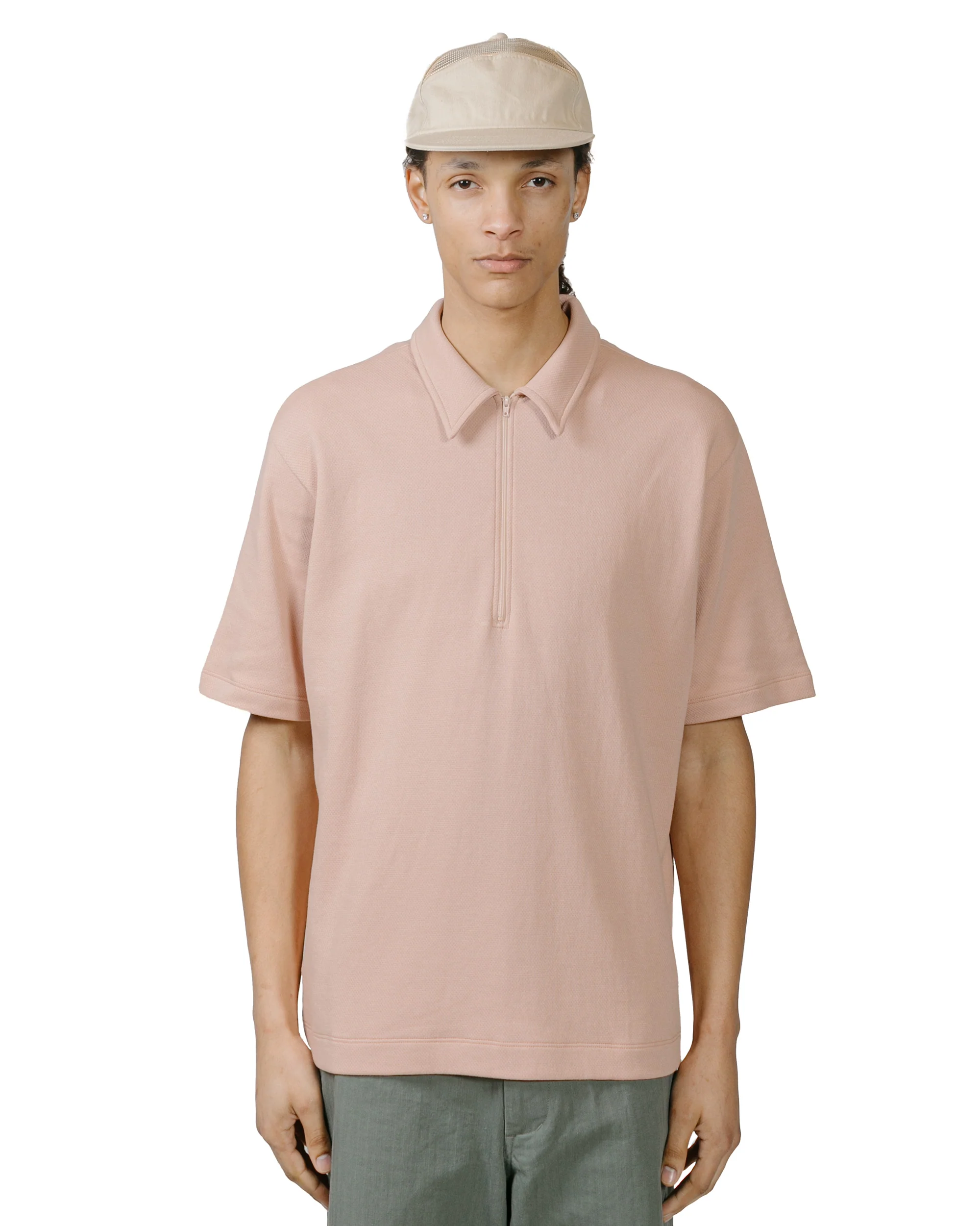 Lady White Co. Half Zip Polo Pink Glass - Image 2