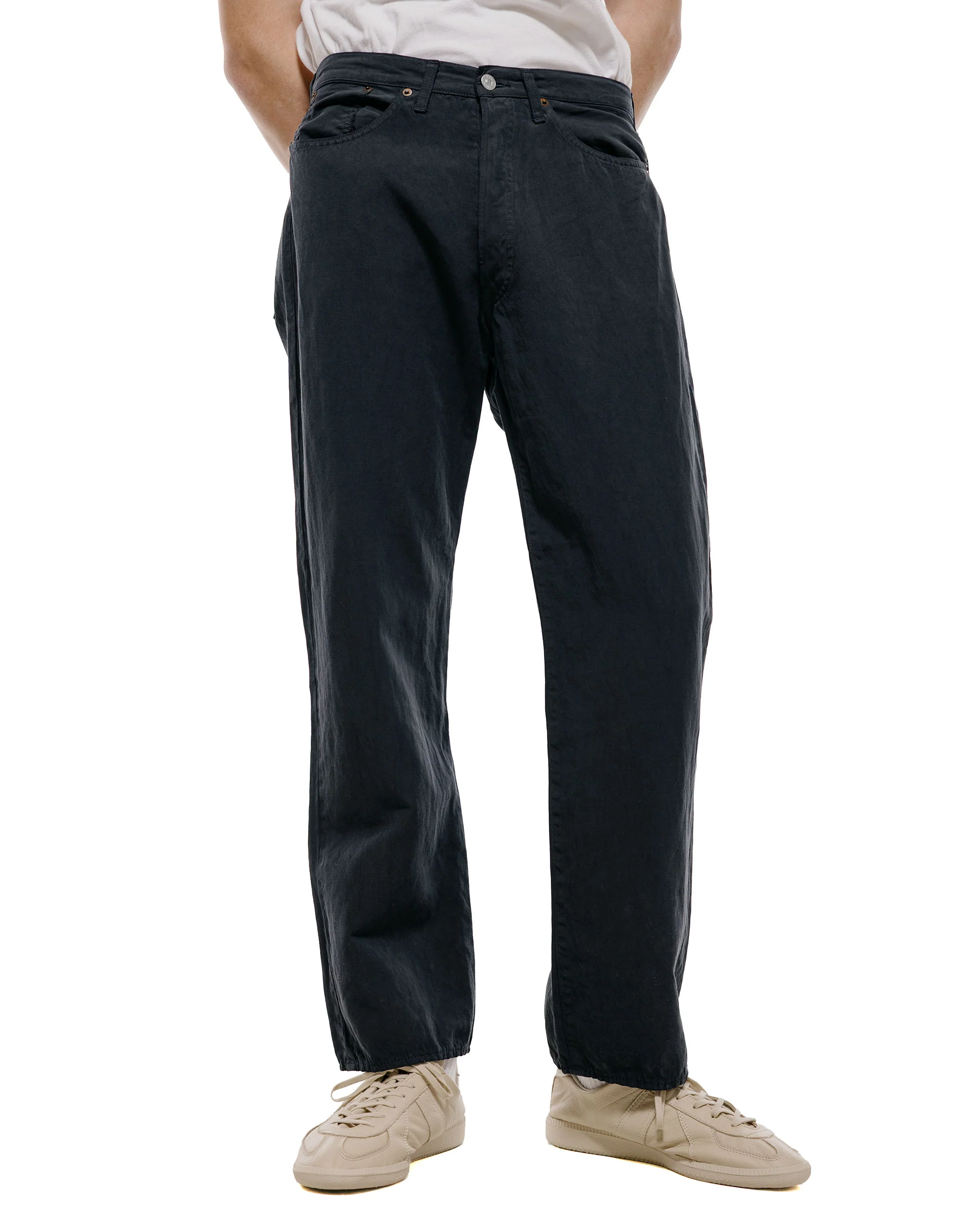 Lady White Co. KAPTAIN SUNSHINE Cotton Linen Pants Charcoal - Image 2
