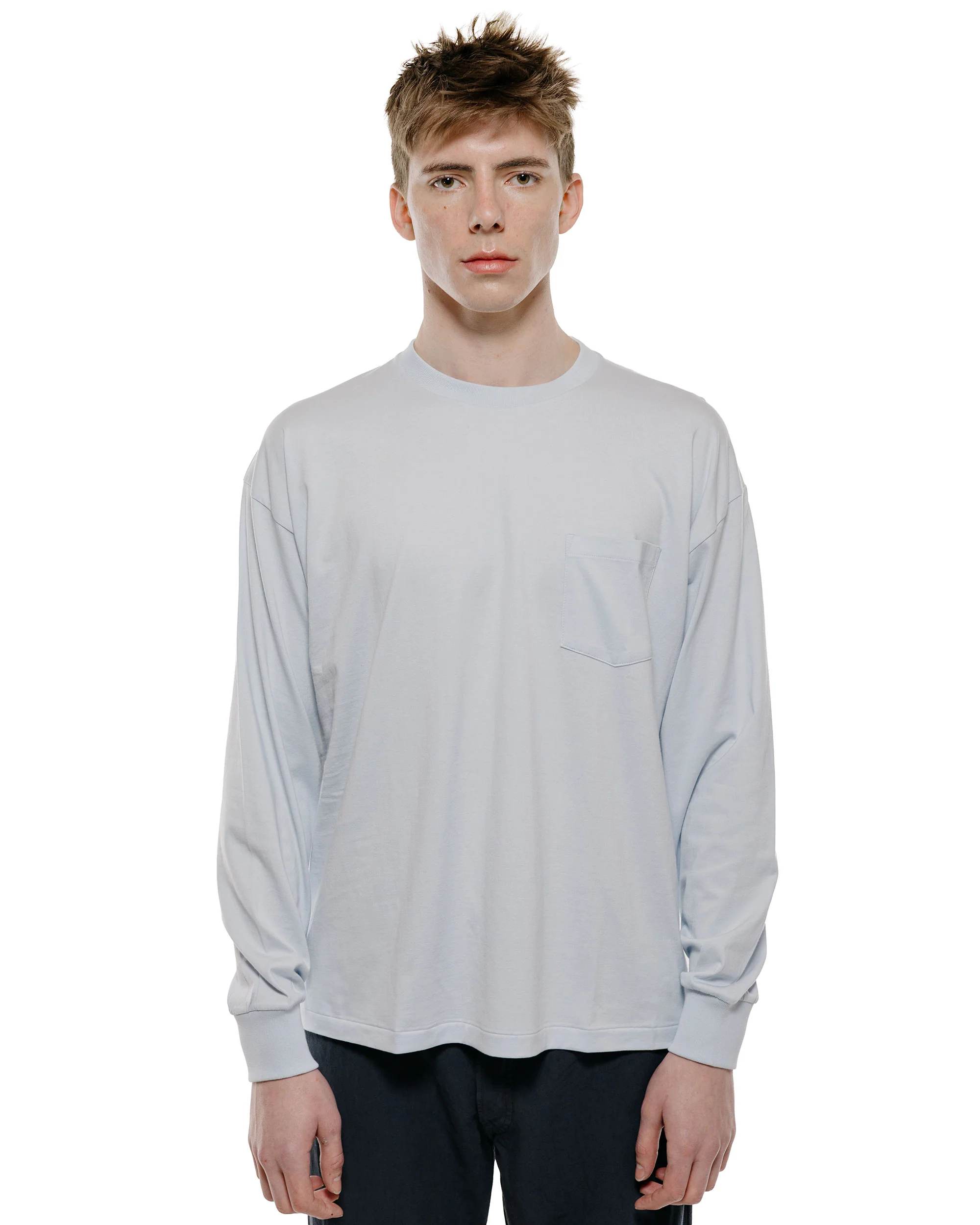 Lady White Co. KAPTAIN SUNSHINE L/S Stripe T-Shirt Baby Blue - Image 2