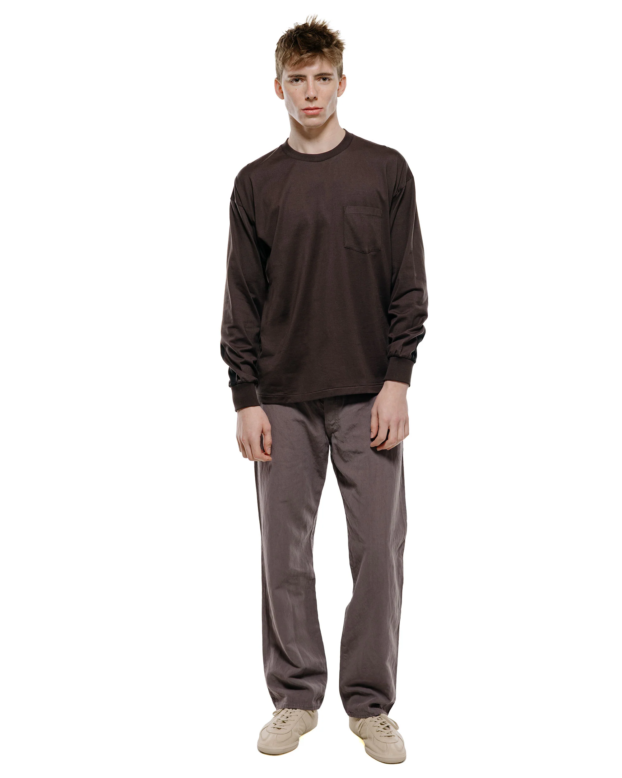 Lady White Co. KAPTAIN SUNSHINE L/S Stripe T-Shirt Grey - Image 4