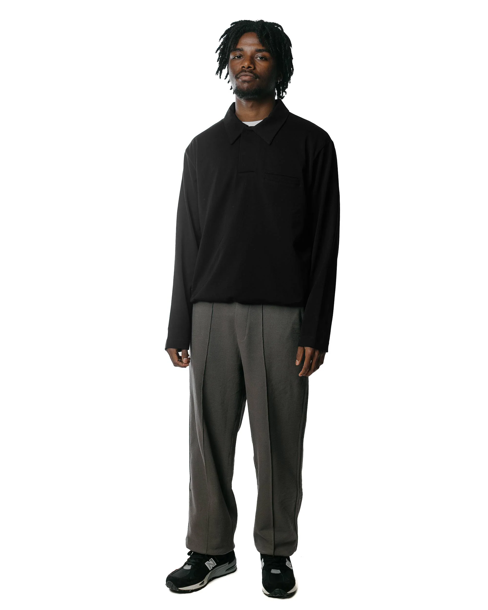 Lady White Co. L/S Richmond Polo Black - Image 4