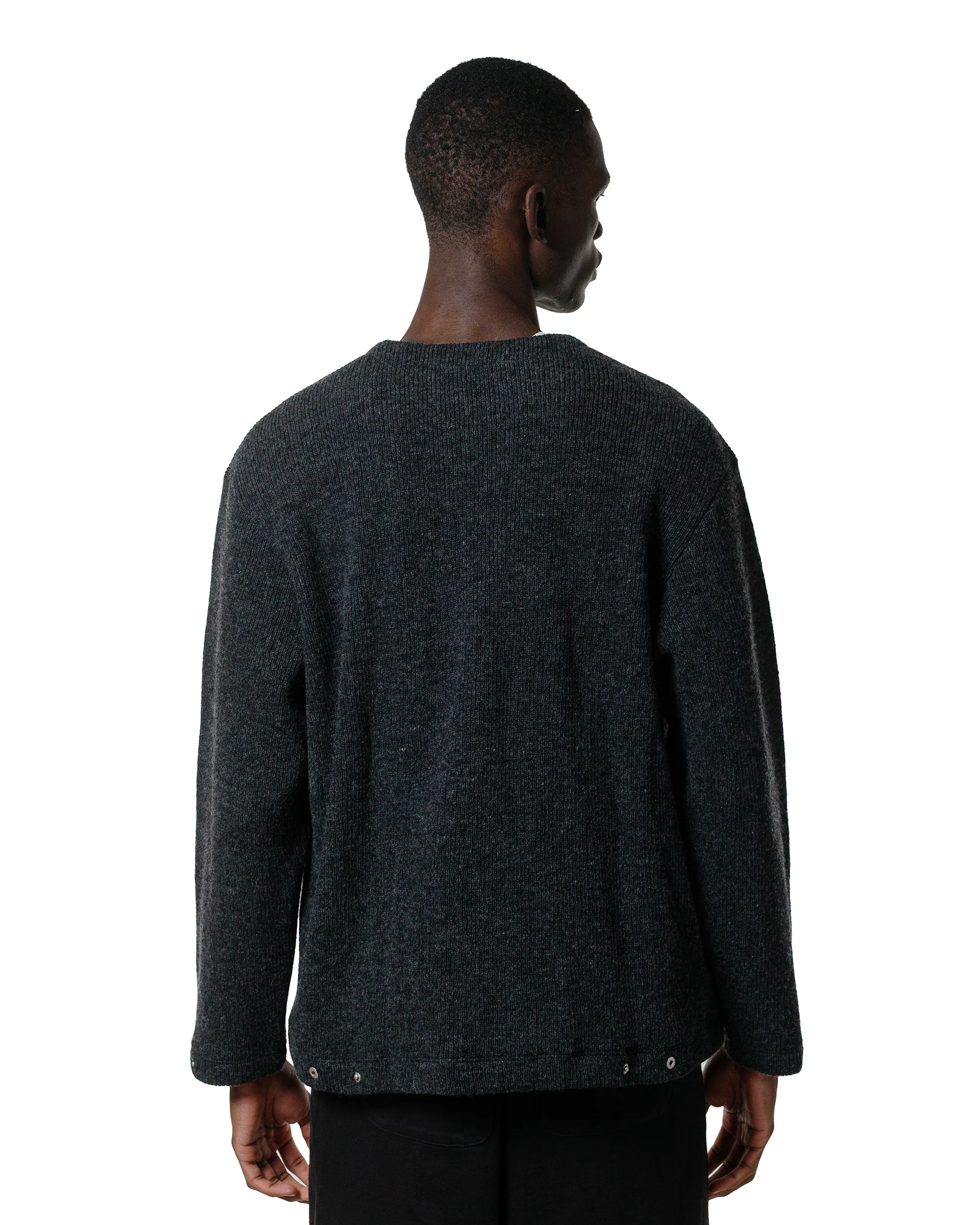 Lady White Co. V Neck Snap Sweater Charcoal - Image 3
