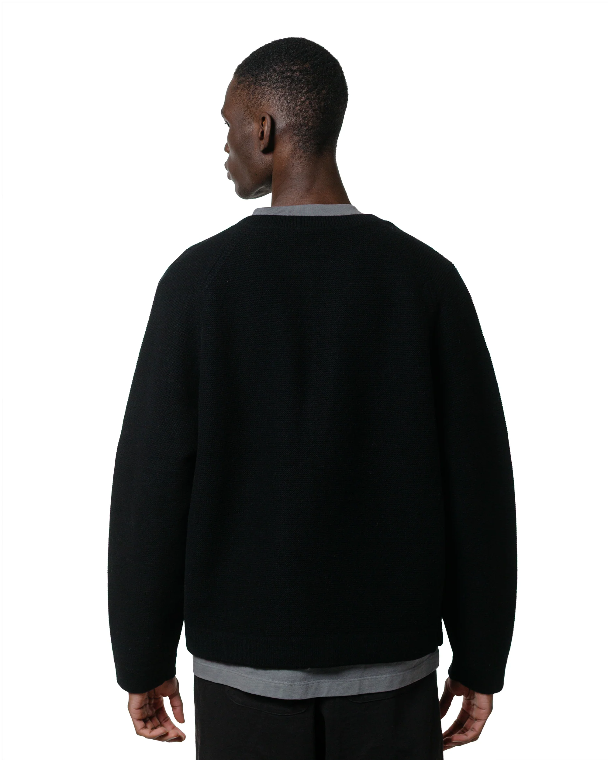 Lady White Co. Wool Link Zip Cardigan Black - Image 3
